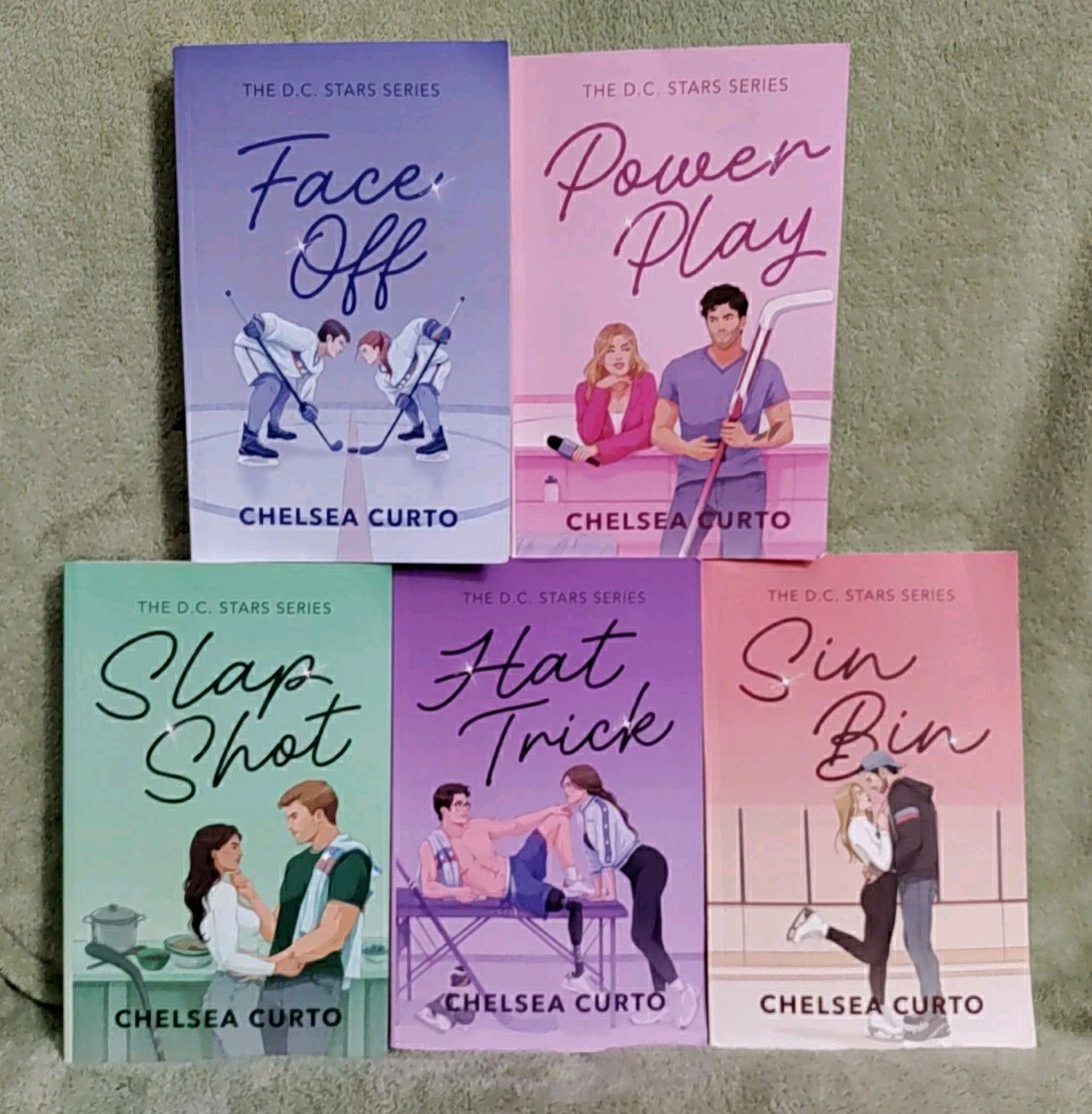 Chelsea Curto DC Stars Series Lot of 5 Hockey Romance Books Sin Bin, Slap M-1