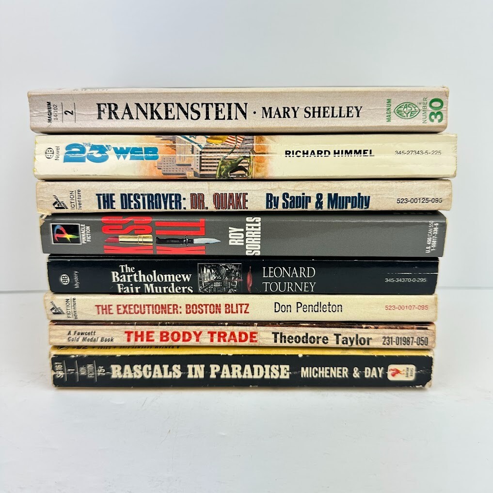 Lot of 8 Vintage Mystery Adventure PB Novels/Books Multiple Titles & Authors