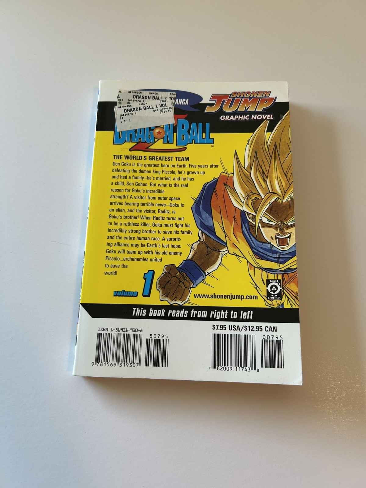Dragon Ball Z Volume 1 – 1st Printing Edition Manga English Akira Toriyama