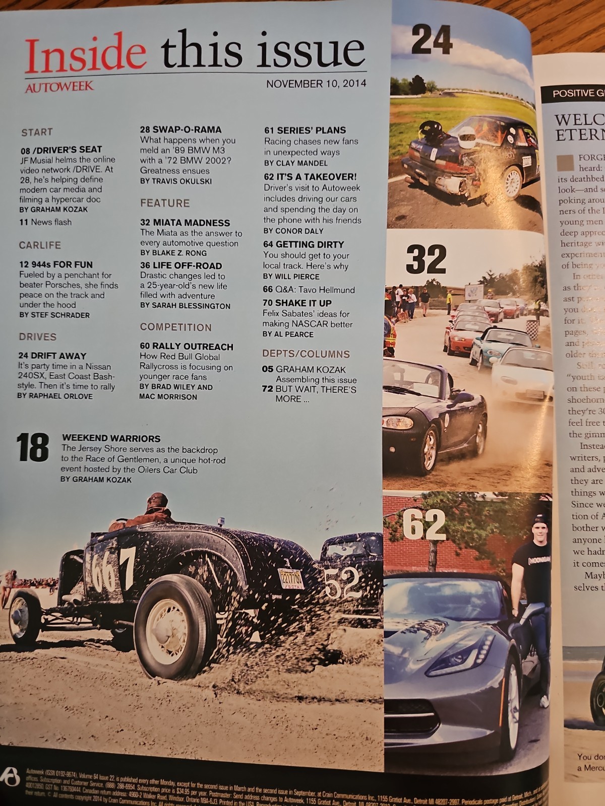Autoweek Magazine Nov 10 2014 Porsche 944 Nissan 240SX BMW Rally Hot Rods