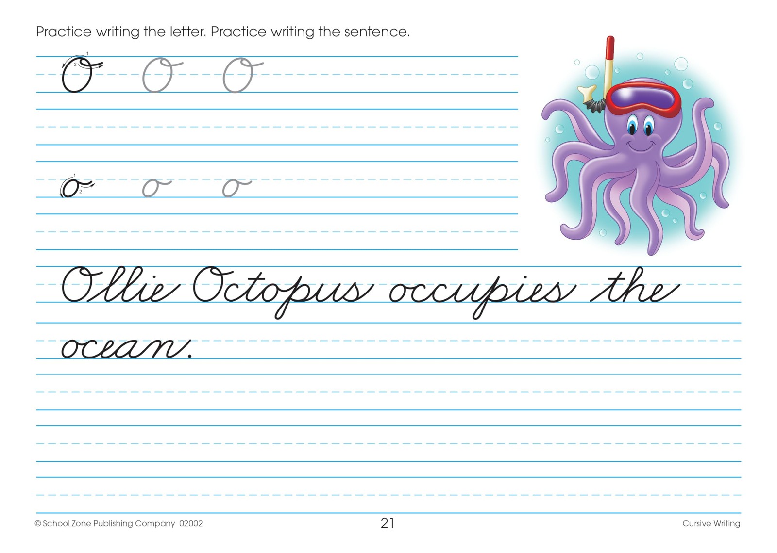 School Zone Cursive Writing Workbook: 32 Pages, 3rd Grade, 4th Grade, Practice H