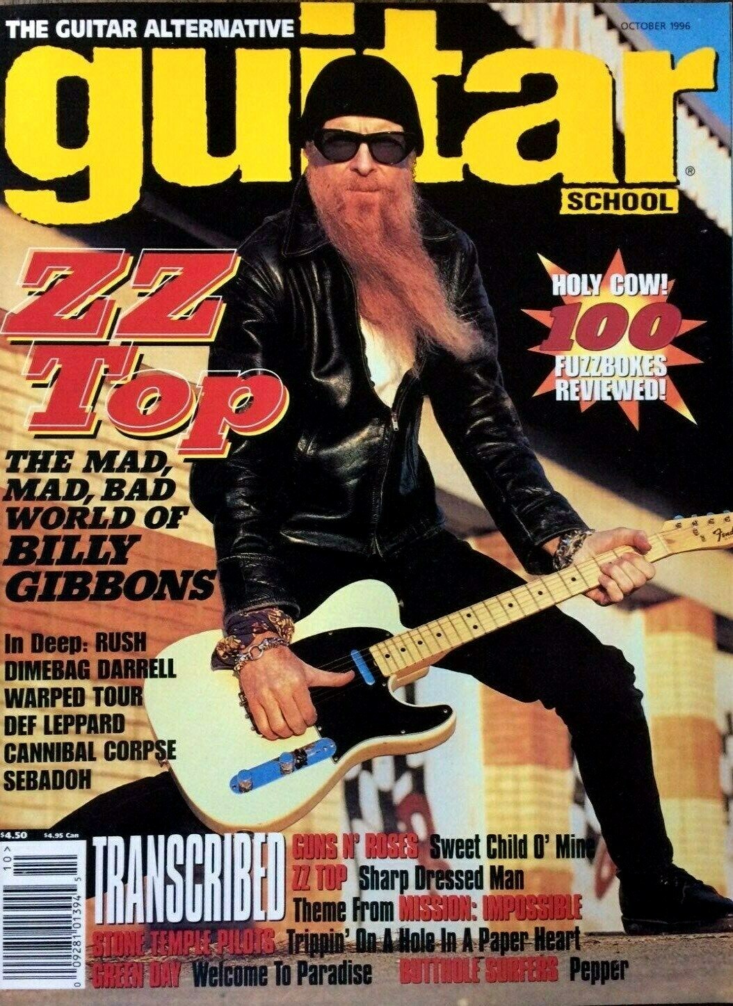 Guitar School Magazine October 1996 ZZ Top Billy Gibbons Dimebag Darrell NEW!