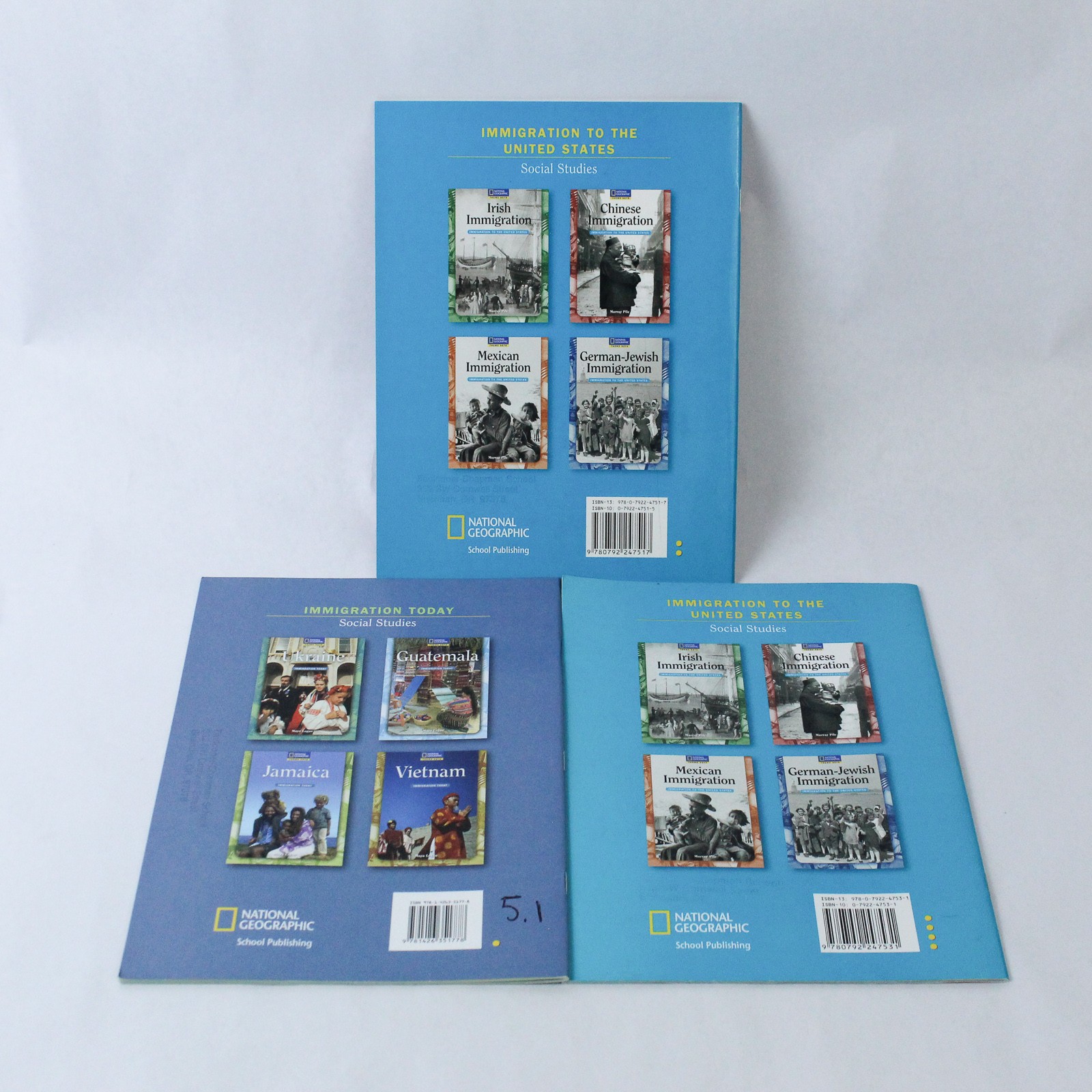 Lot of 3 National Geographic Immigration Books: Ukraine, Chinese, German-Jewish