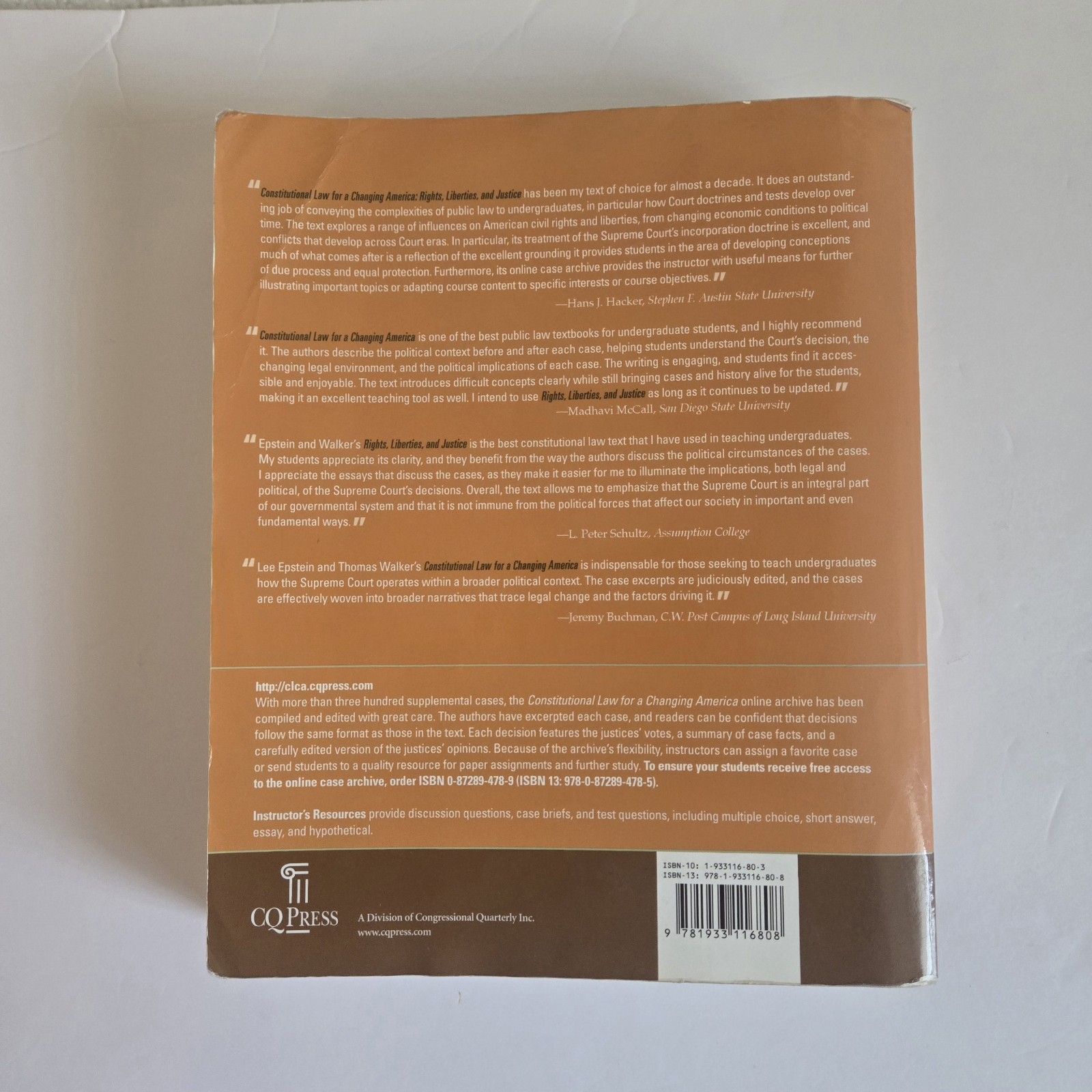 Constitutional Law for a Changing American- Rights, Liberties and justice- fair