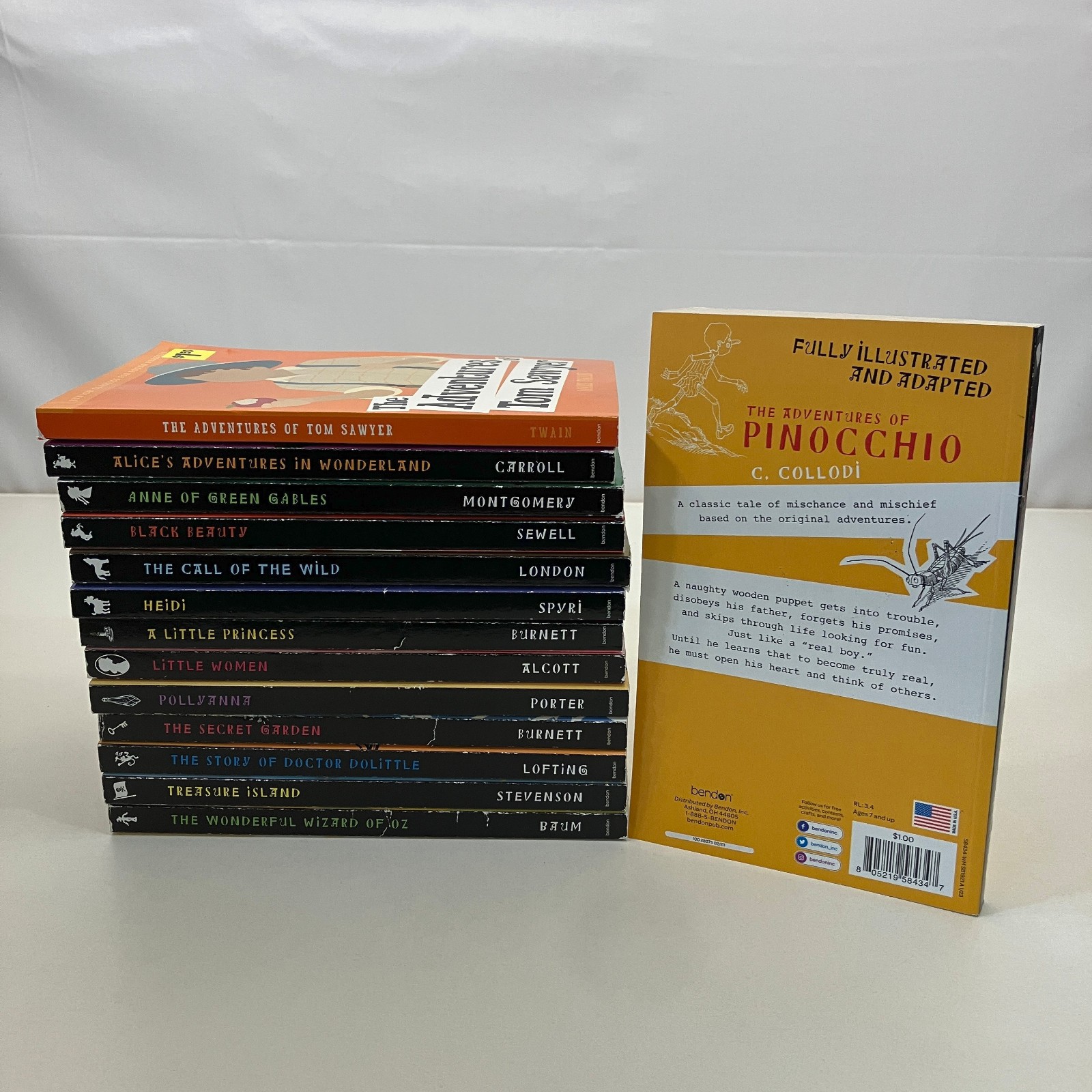 Bendon Junior Classics 14 Book Lot Little Women Pollyanna Wizard of Oz Pinocchio