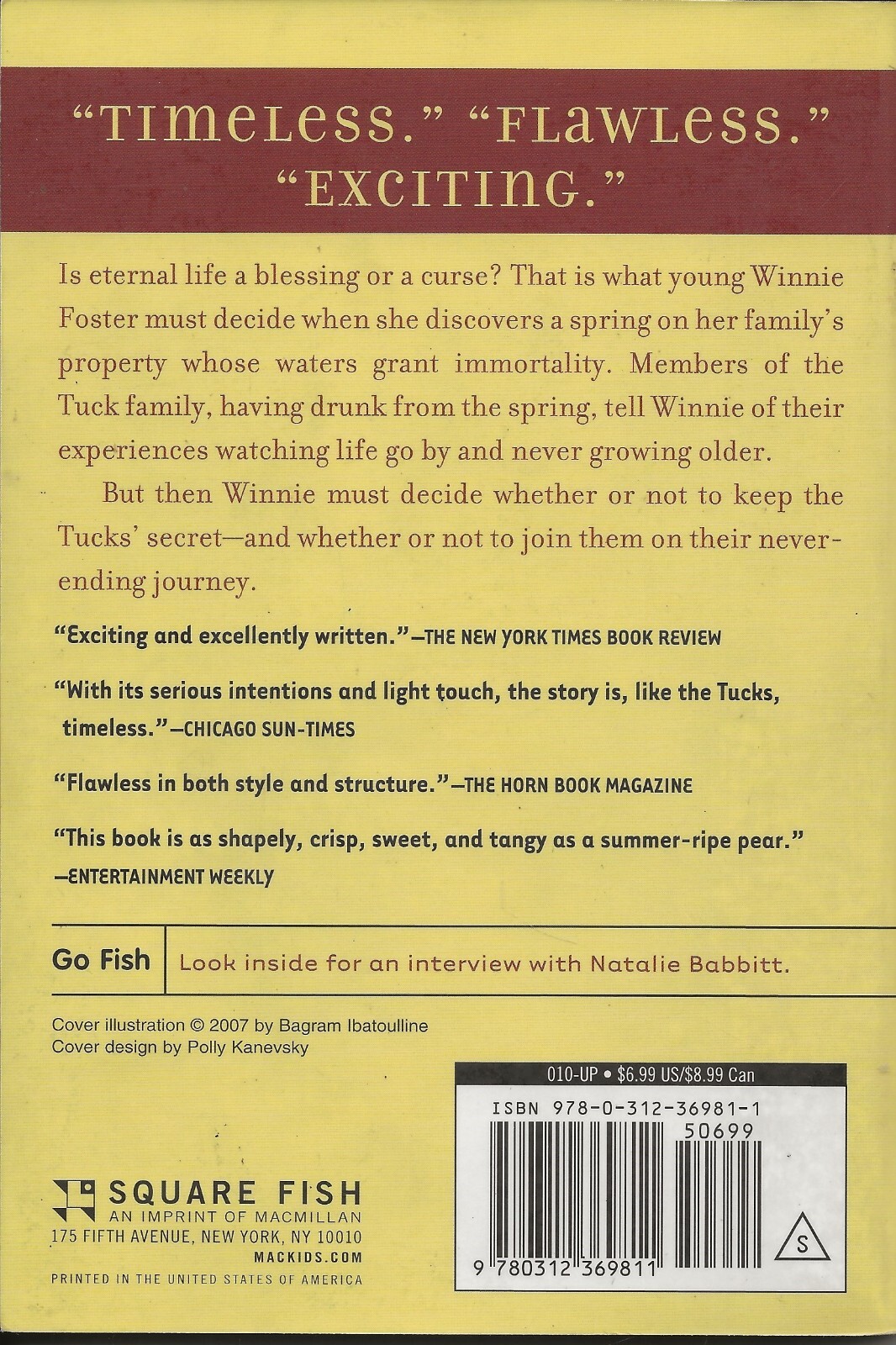 Tuck Everlasting by Natalie Babbitt (2007, Square Fish)
