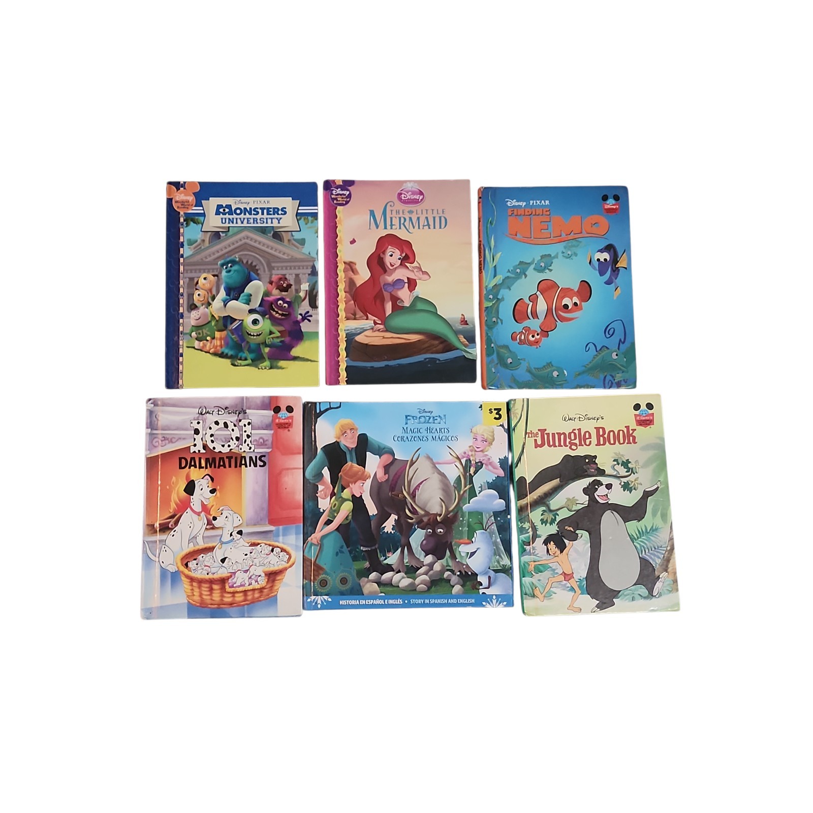 Walt Disney Children Hardcover Books 90s-2000s Lot of 6, Frozen Jungle Book More