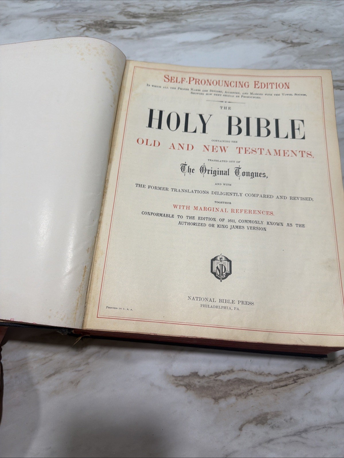 Holy Bible Vintage Holman Large 20th Century Edition 1930’s 1940’s Antique Book
