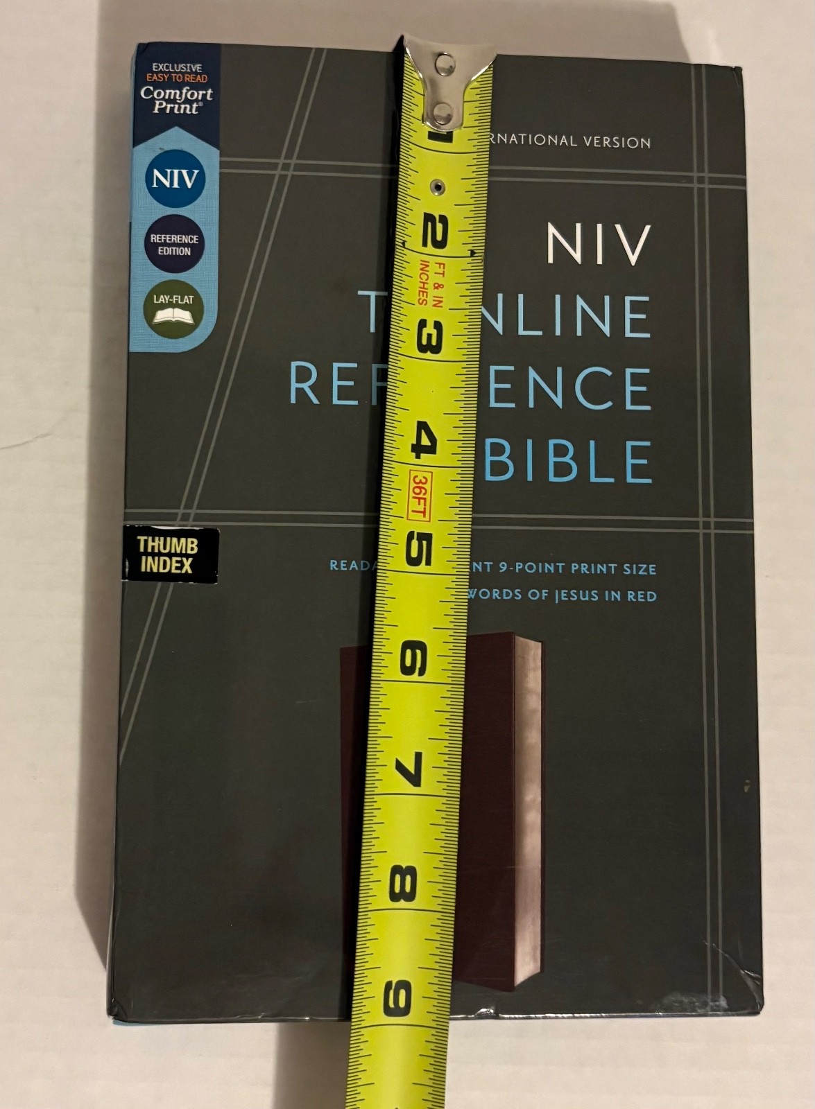 NIV, Thinline Reference Bible, Bonded Leather, Burgundy, Red Letter Edition NICE