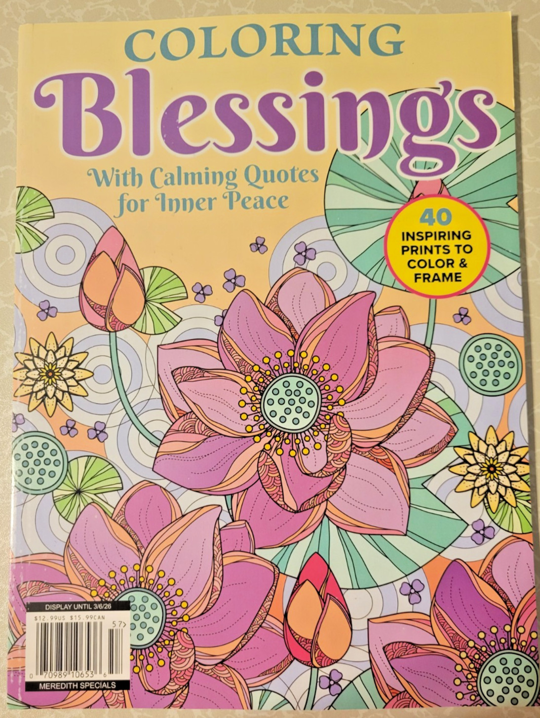 Coloring Blessings Coloring Book 2026 – 40 Inspiring Prints To Color & Frame