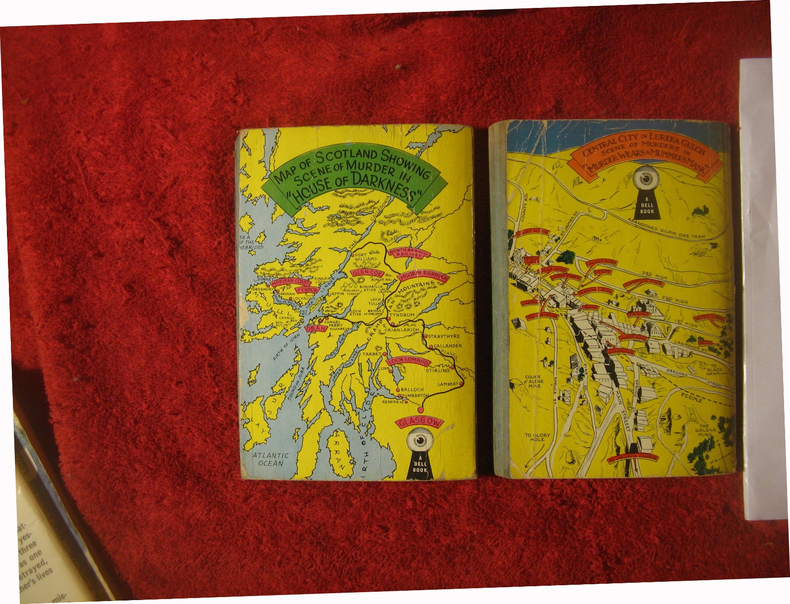 Lot of 17 vintage DELL paperbacks; VERY early © 1940s: mapbacks, art deco covers