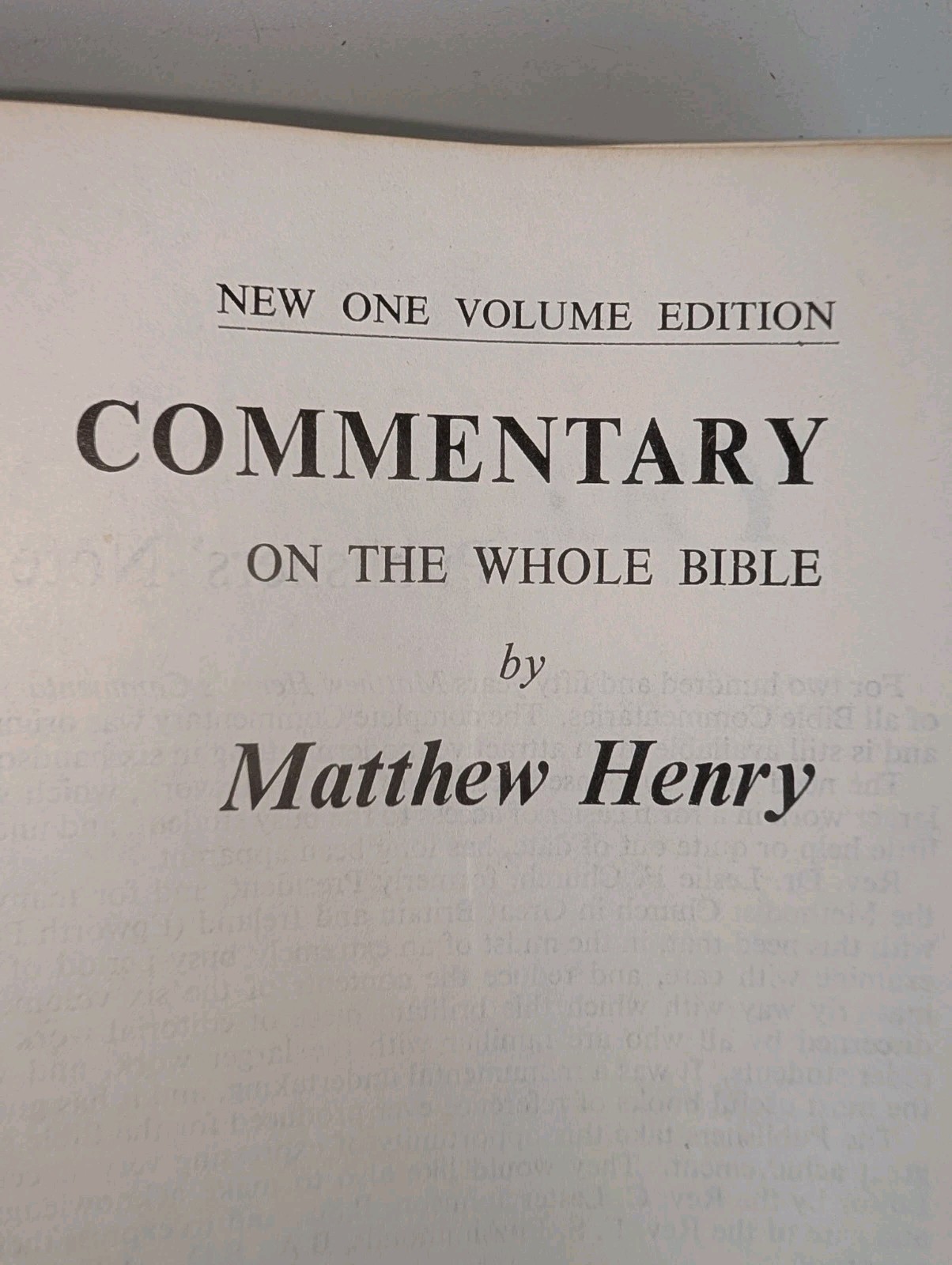 Matthew Henry Commentary Whole Bible One Volume Edition 1981 Zondervan HC Book