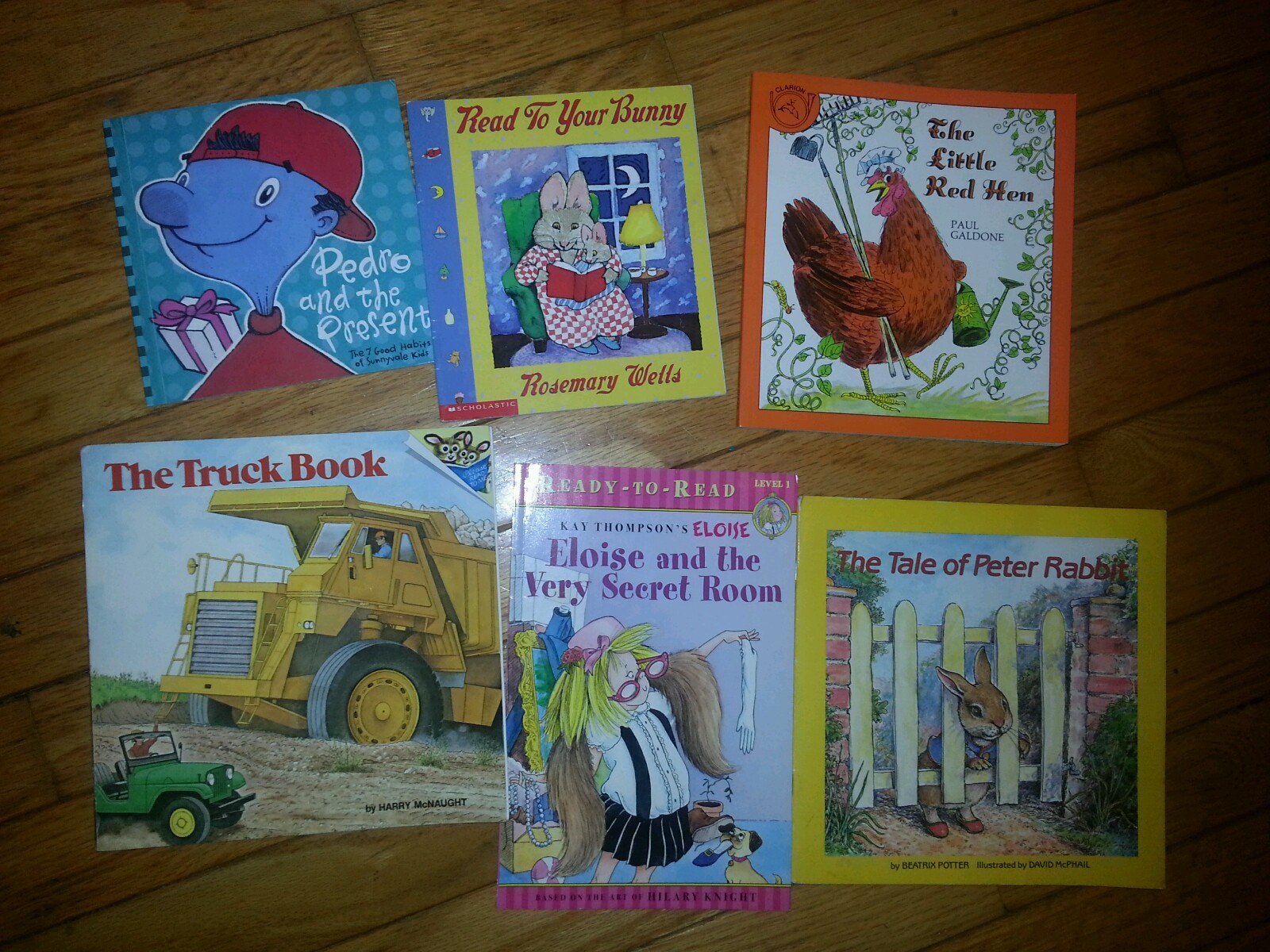 Set of 6 Little Red Hen Pedro Read to Bunny Truck Book Peter Rabbit Eloise Room