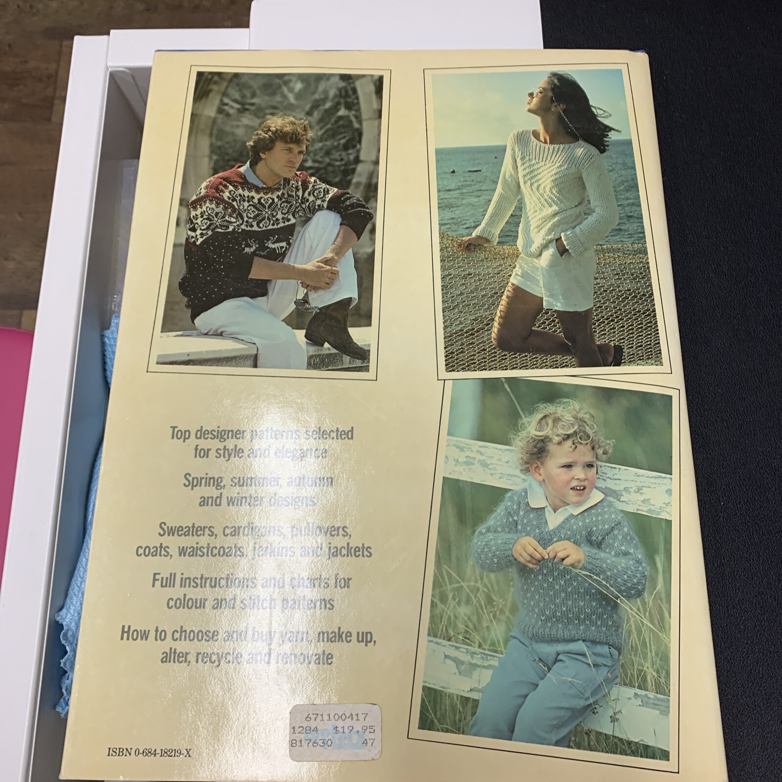 ELLE KNITTING BOOK 50 Exclusive French family Designs 1984 126pg