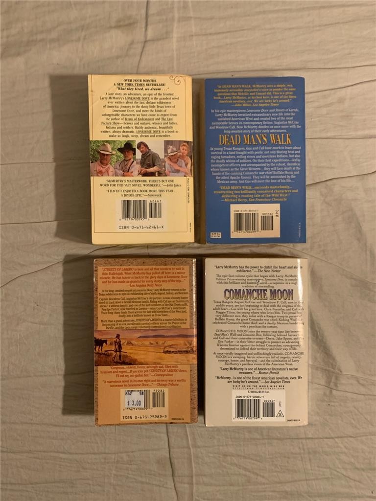 Lot of 4 Lonesome Dove Series 1-4 Larry McMurtry Comanche Moon