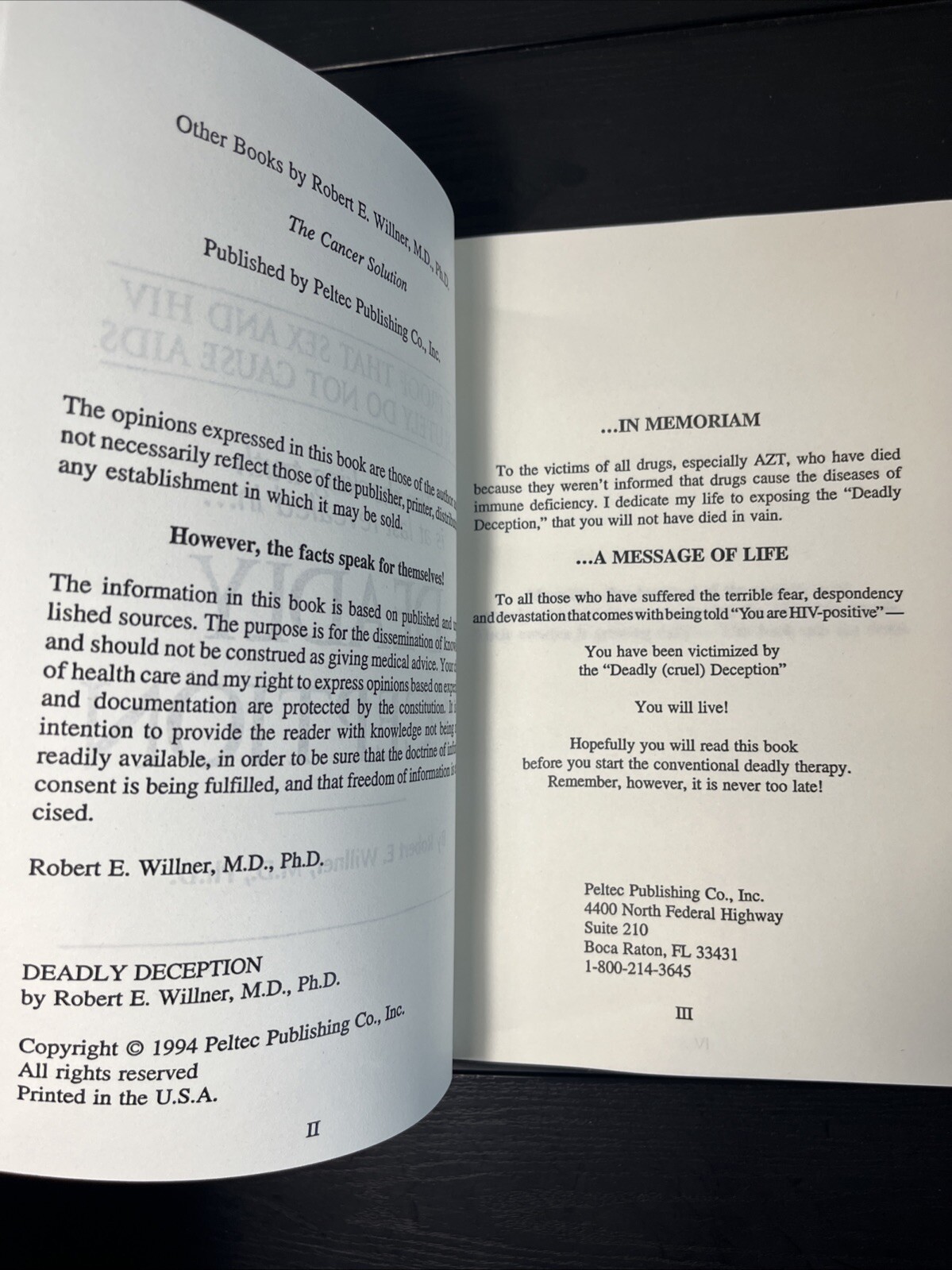 Deadly Deception The Proof that Sex & HIV Do Not Cause AIDS by Robert Willner