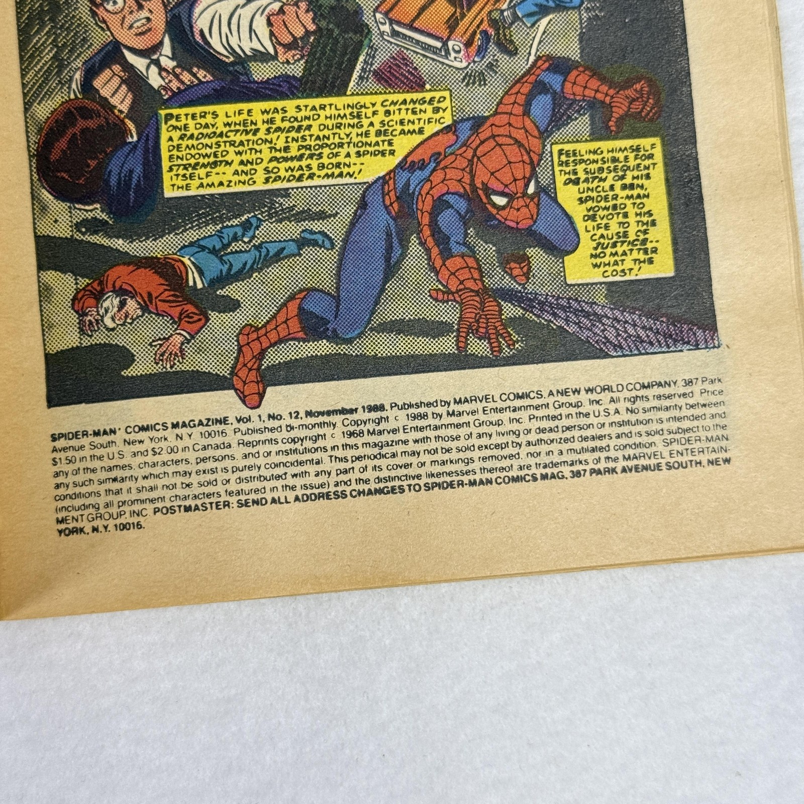 Vintage Marvel Spider-Man Comics Magazine Vol 1 No 12 Green Goblin Lives 1988