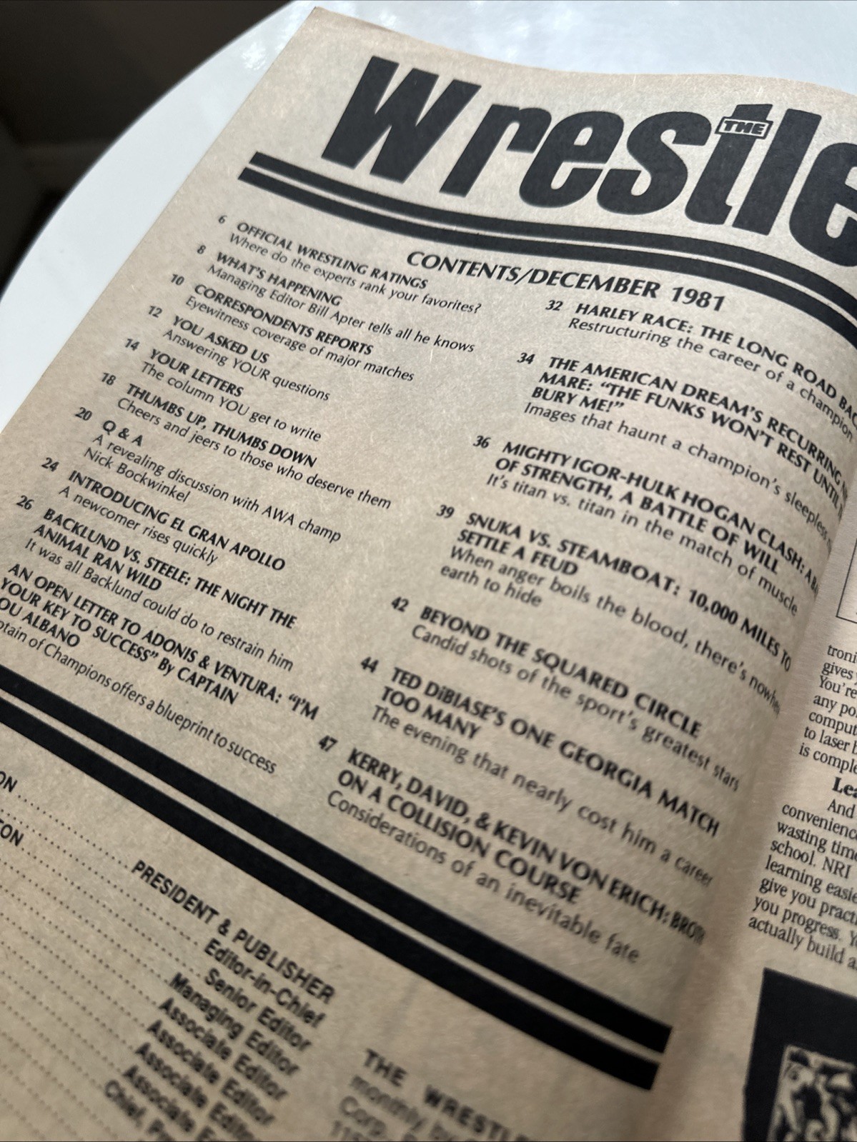 The Wrestler Magazine ~ December 1981 ~ Dusty Rhodes: The American Dreams Recurr