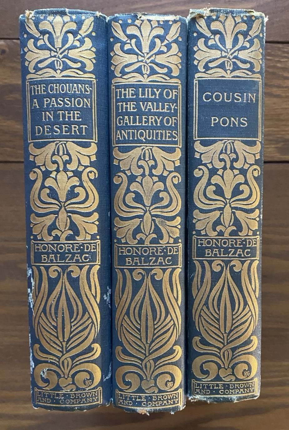 Honore de Balzac 3 Vols 1903-1907 Little Brown Co HC Decorative Bindings