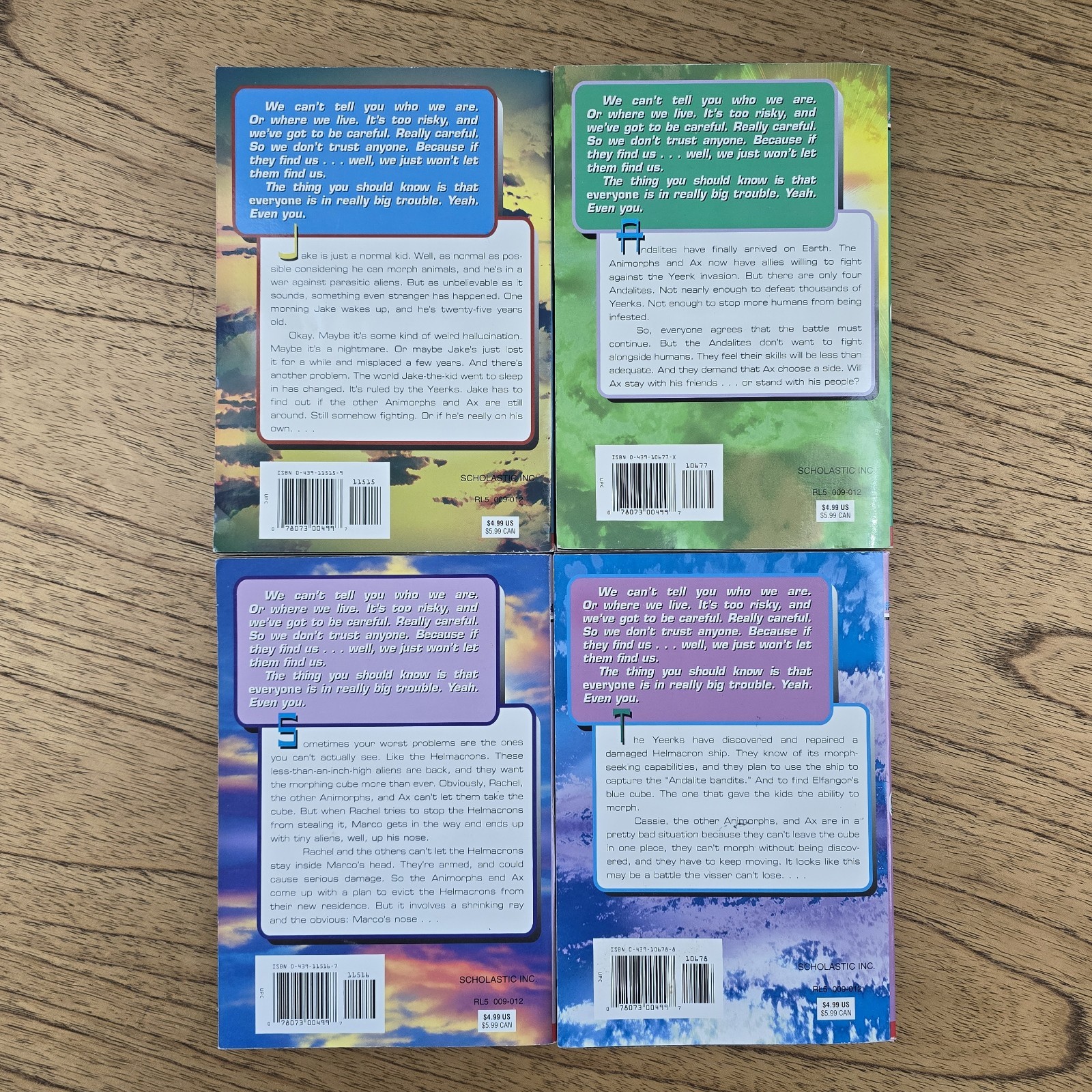 Lot of 4 Animorphs Novels 38 39 41 42 Scholastic Book 1st Edition YA Teen Paper