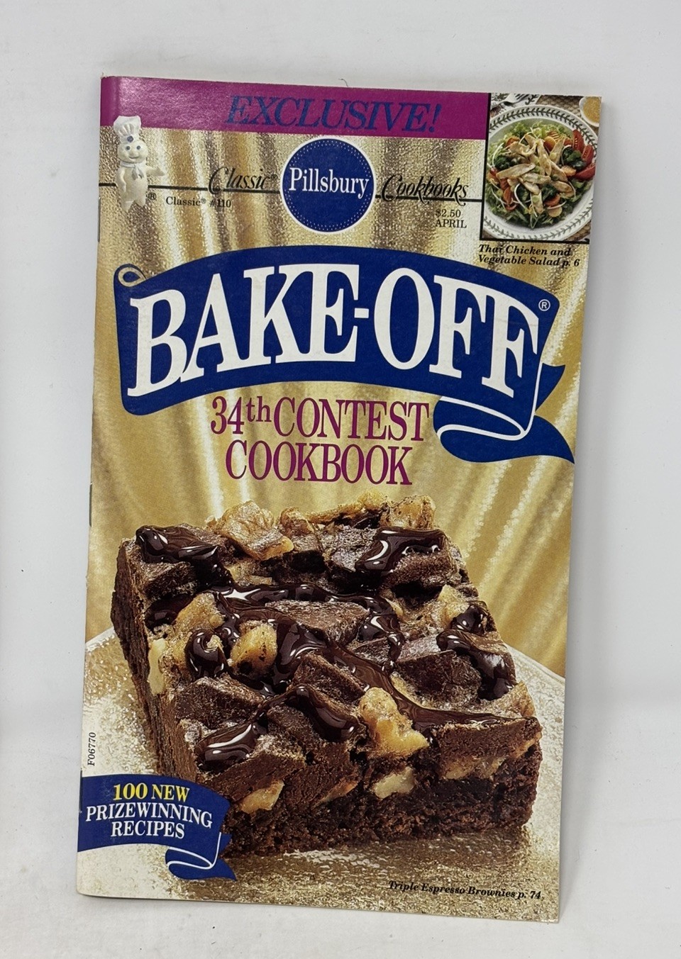 34th Pillsbury Bake -Off Contest Cookbook #110 104 pages 1990 VTG