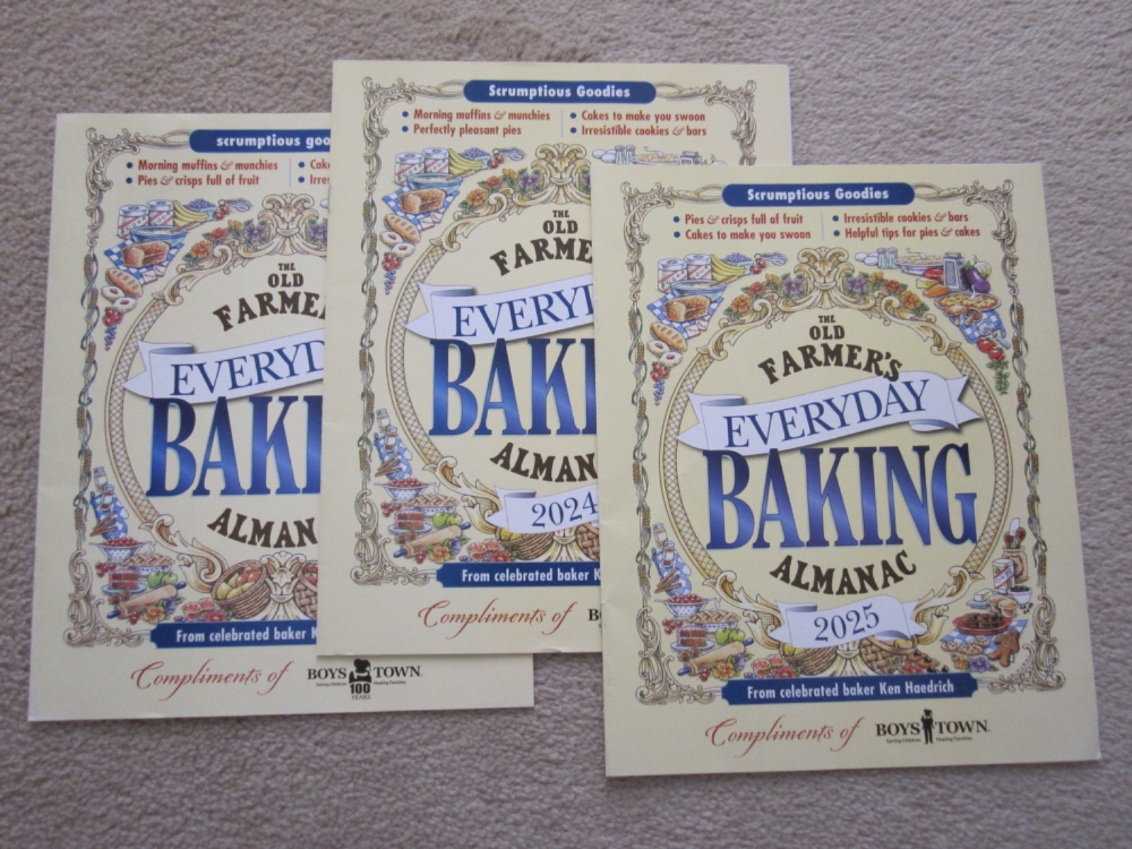 Old Farmer’s Almanac 2021, 2024, 2025 Everyday Baking Booklets, Boys Town Press