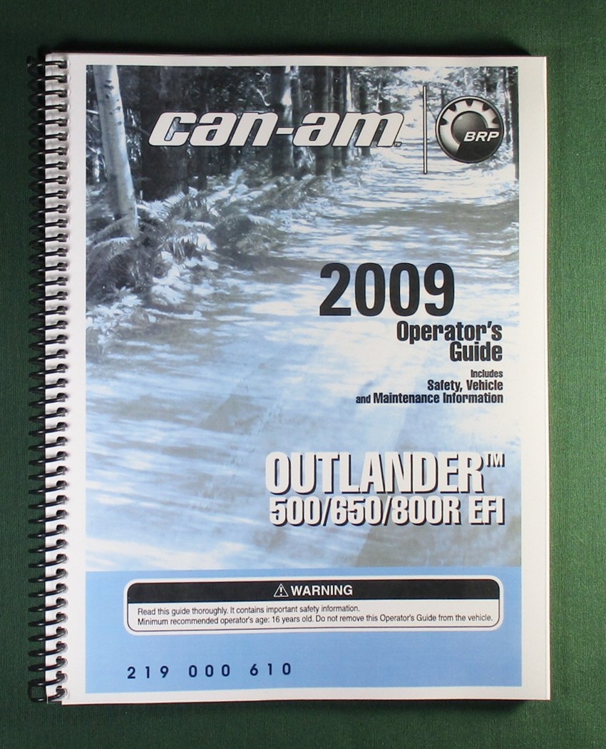 2009 Can-Am Outlander 650 EFI Owner’s Manual: 152 Pages & Protective Covers!