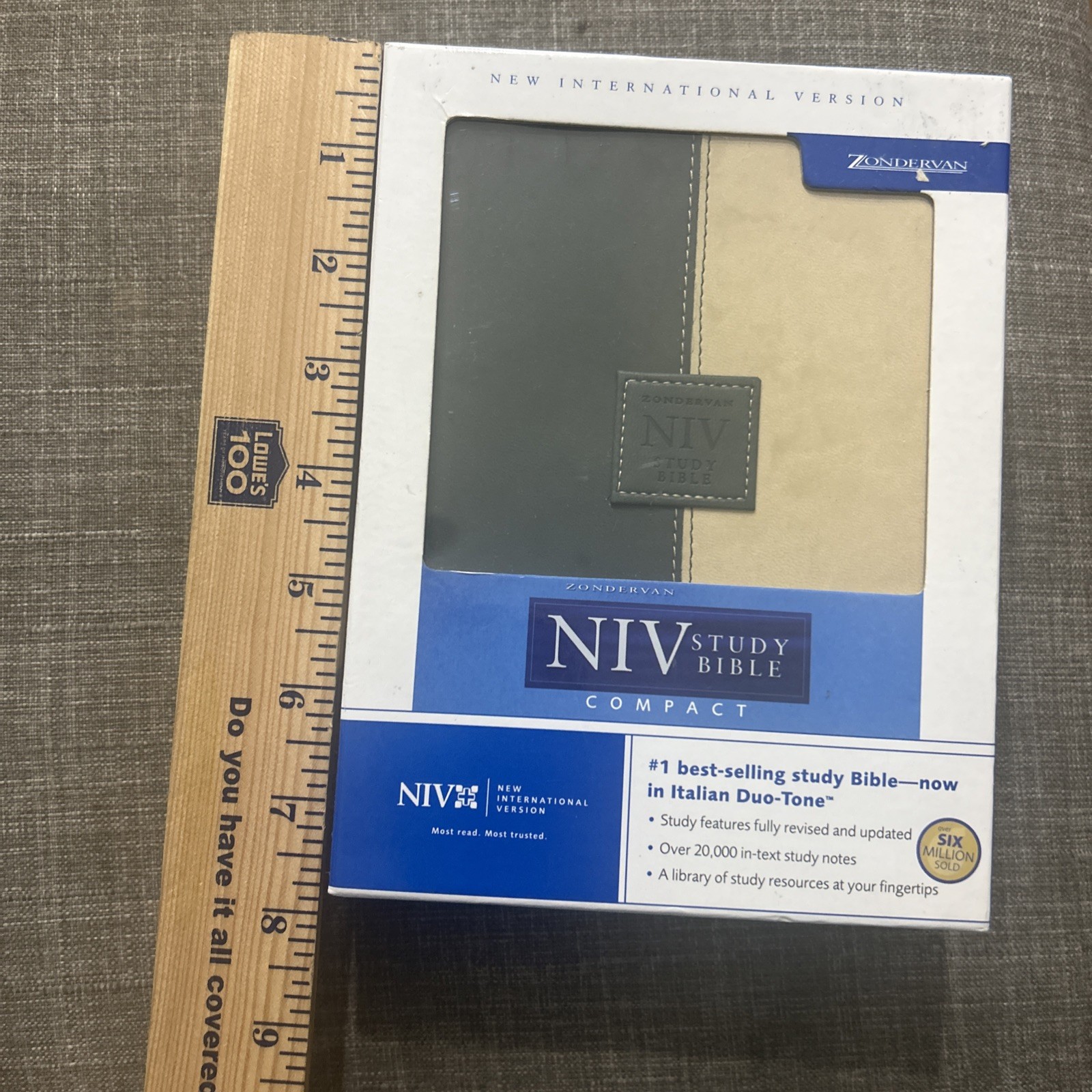 New King James NIV Study Bible Compact Zondervan Green Sand Faux Leather Bound