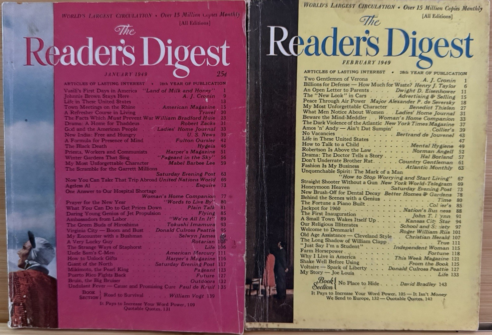1949 January February (2) READER’S DIGEST MAGAZINE Vintage History Short Stories