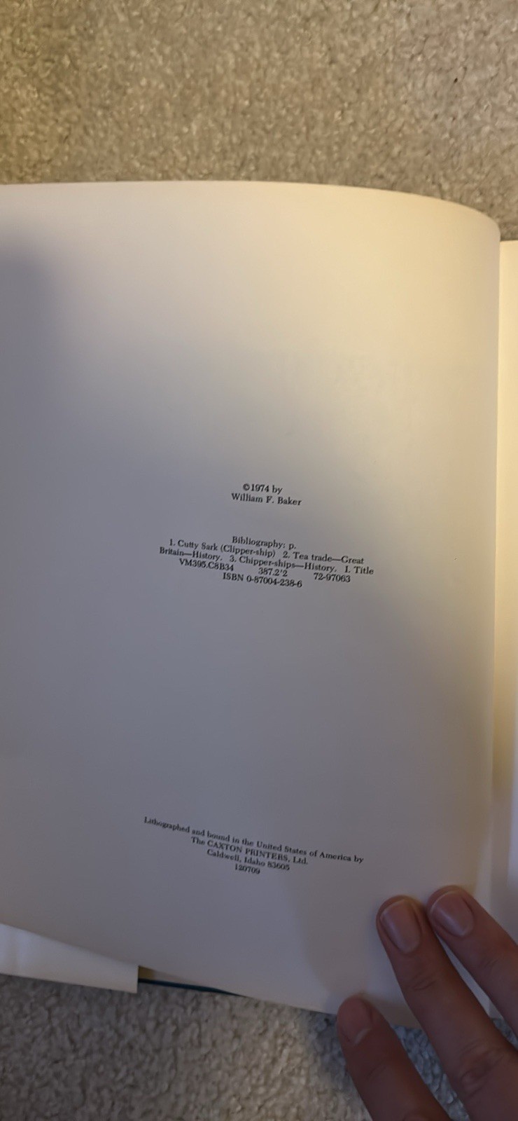 RUNNING HER EASTING DOWN- BY WILLIAM BAKER- HARDCOVER (1974)