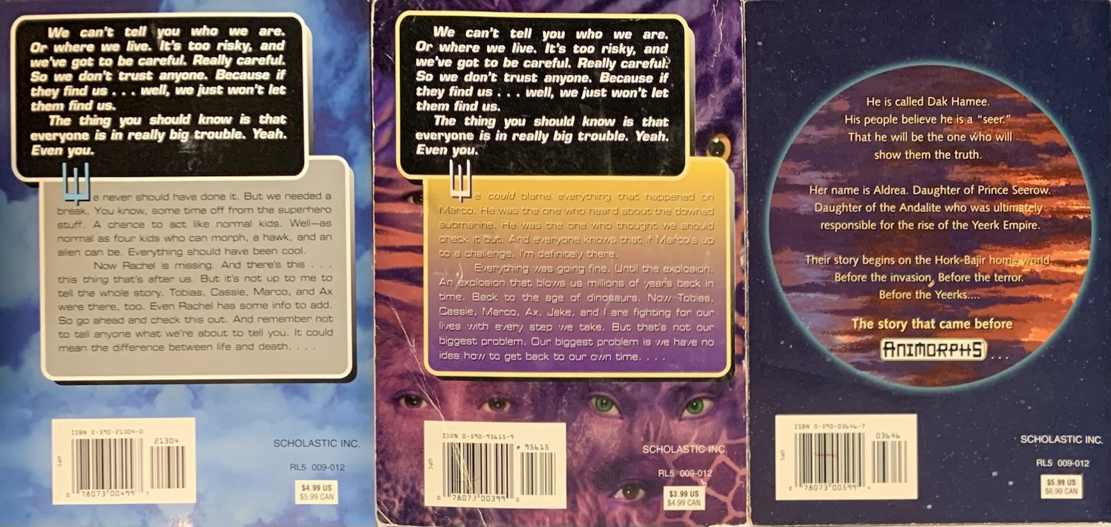 (17 sc) ANIMORPHS series K.A. Applegate fantasy YA