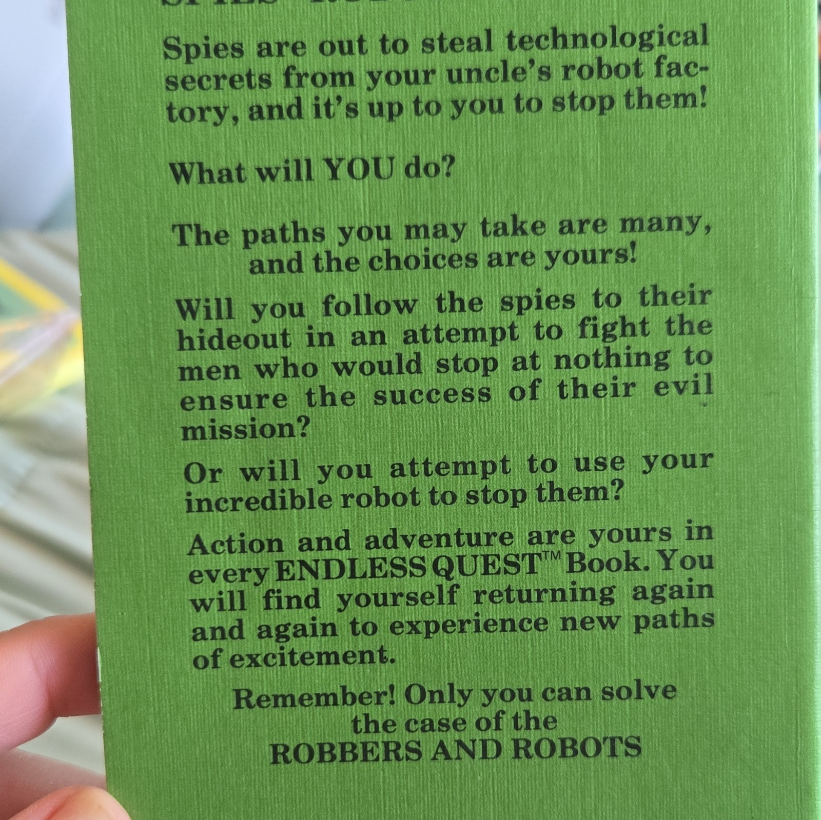 Endless Quest Robbers and Robots Paperback by Mike Carr – Adventure Spies