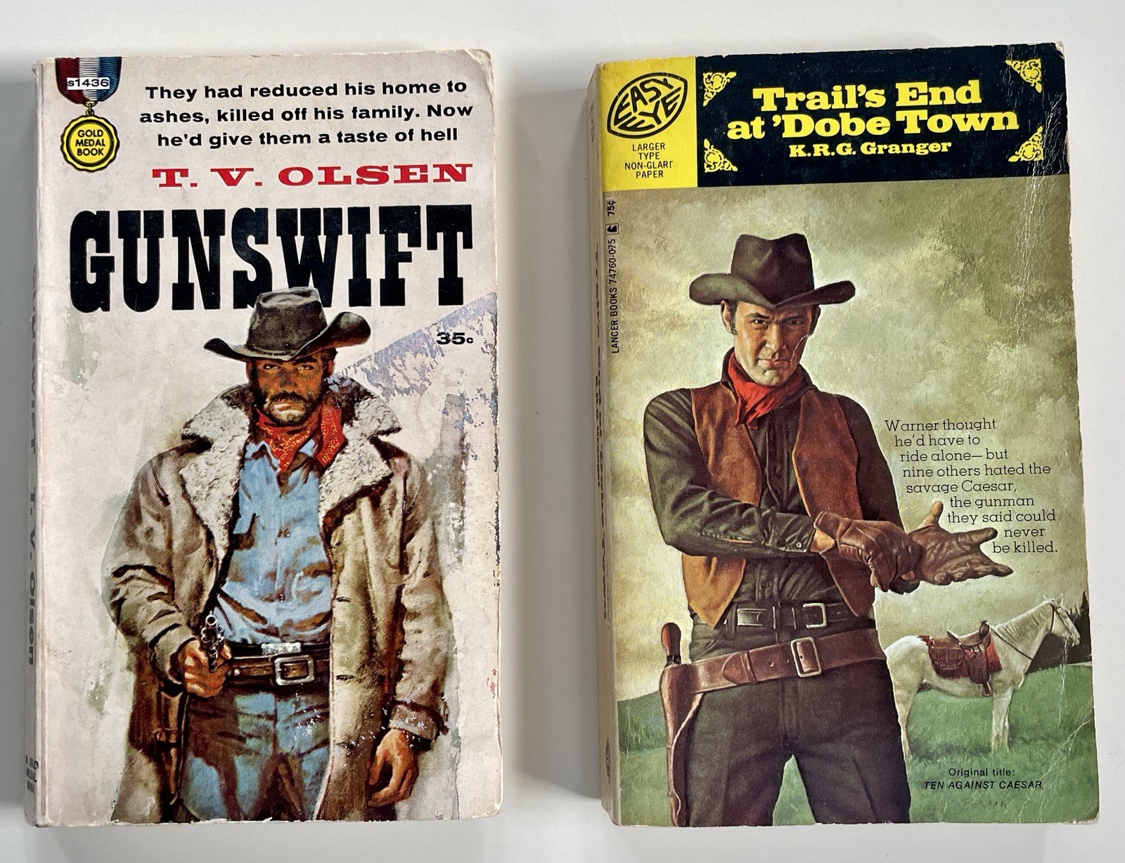 2 Vintage Western Paperbacks “Trail’s End” 1952 & “Gunswift” 1960