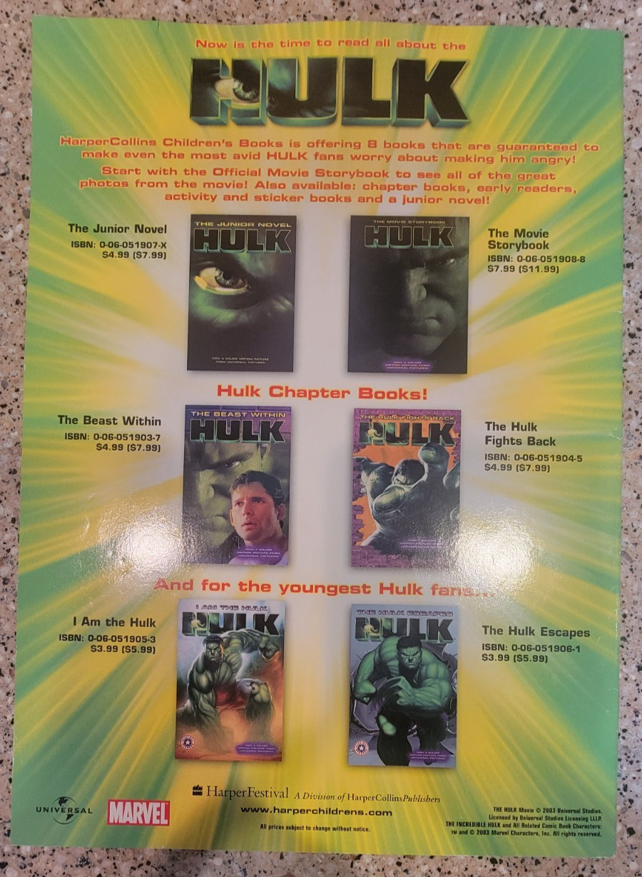 Hulk The Official Movie Souvenir Magazine #1B (Jun 2003, Titan Mag) Marvel