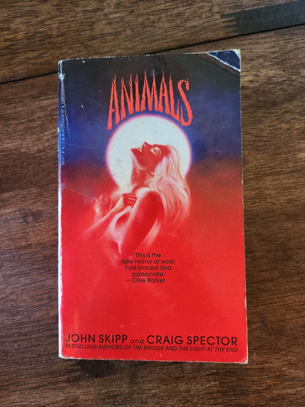ANIMALS by John Skipp & Craig Spector 1993 Horror Paperback Bantam Books