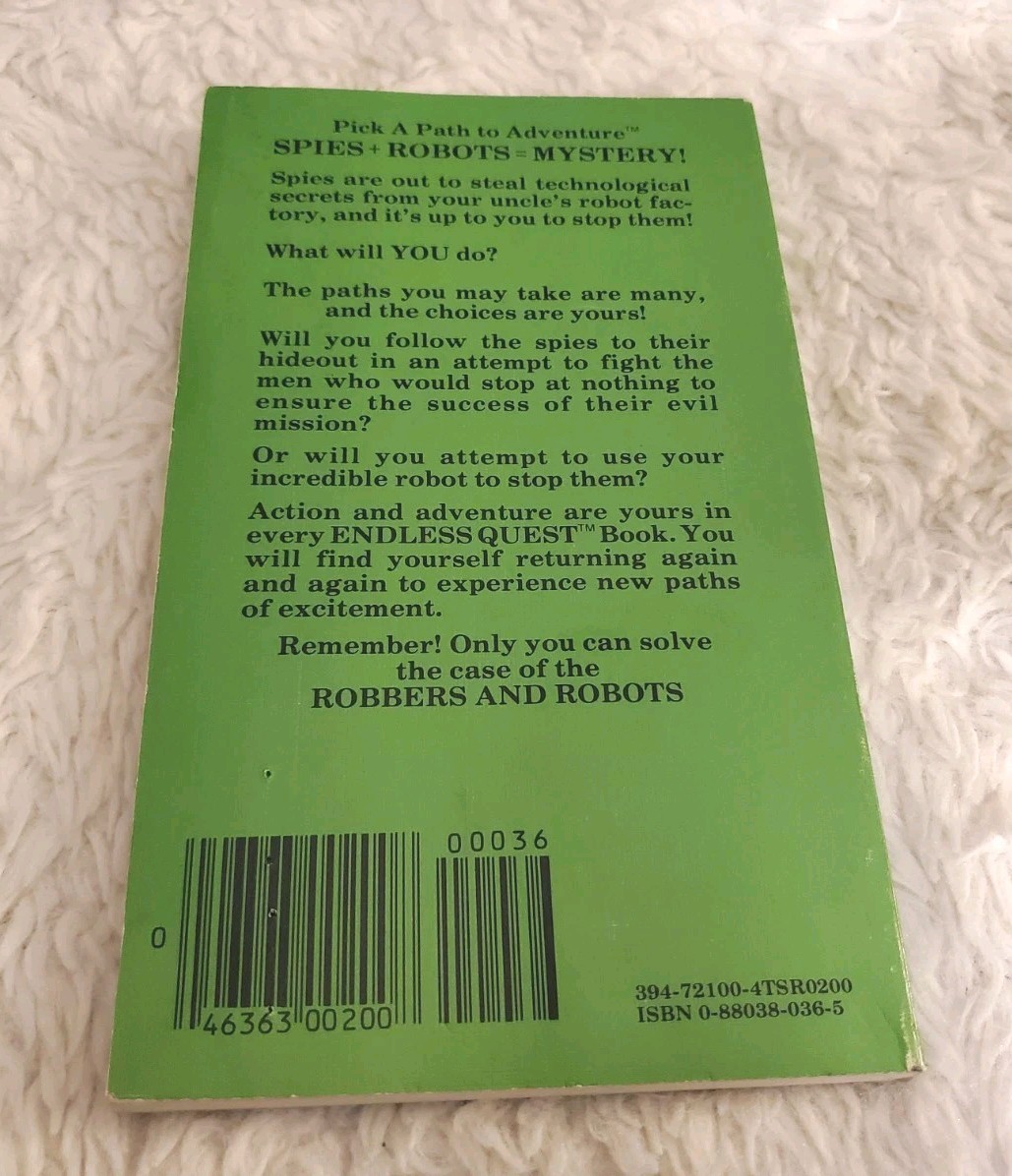 ENDLESS QUEST #9 Robbers And Robots PAPERBACK Game Book 1983 MIKE CARR D&D