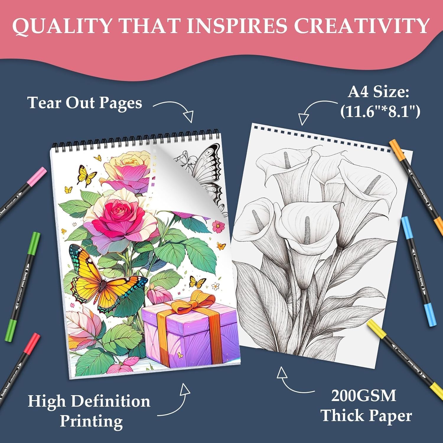 Coloring Book for Adults Relaxation, 24 Pages Adult Coloring Books for Women Str