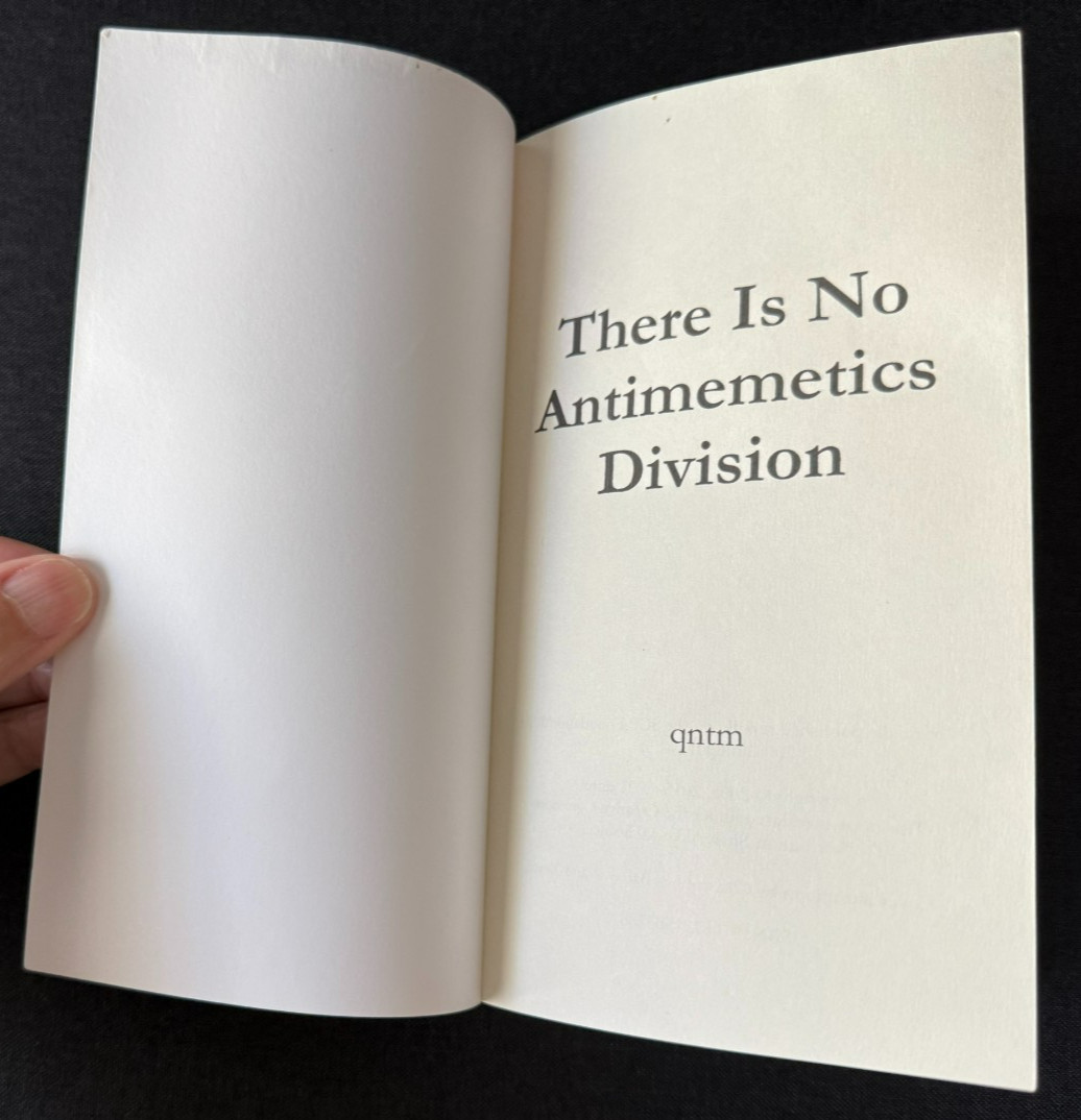 There Is No Antimemetics Division by qntm (PB, 2021) Out of Print Edited