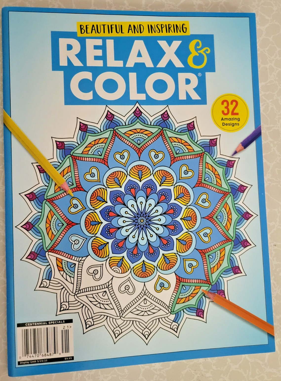 RELAX & COLOR ADULT COLORING BOOK – 2023 CENTENNIAL – 32 Amazing Designs
