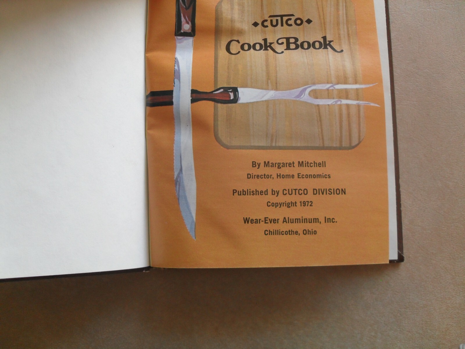 1972 Cutco Cookbook 123 pages hardcover —By Cutco Knives —free shipping