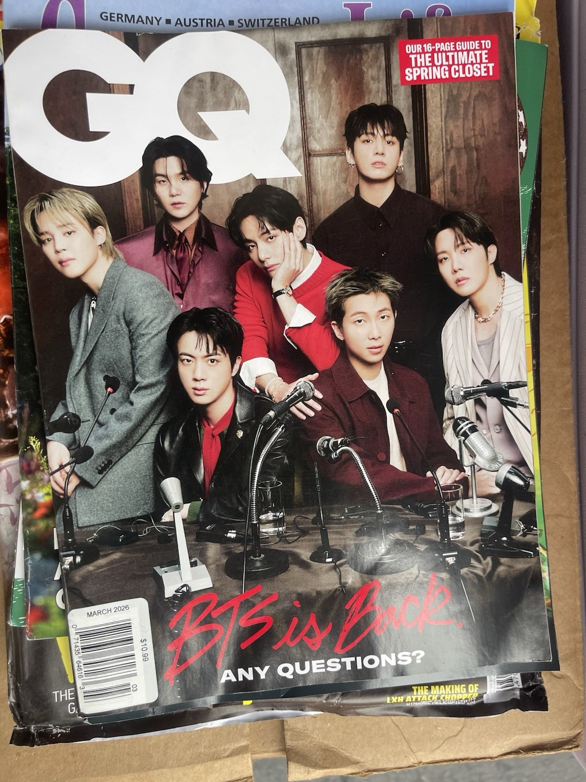 BTS – GQ MAGAZINE – BRAND NEW – MARCH 2026. Free Shipping!