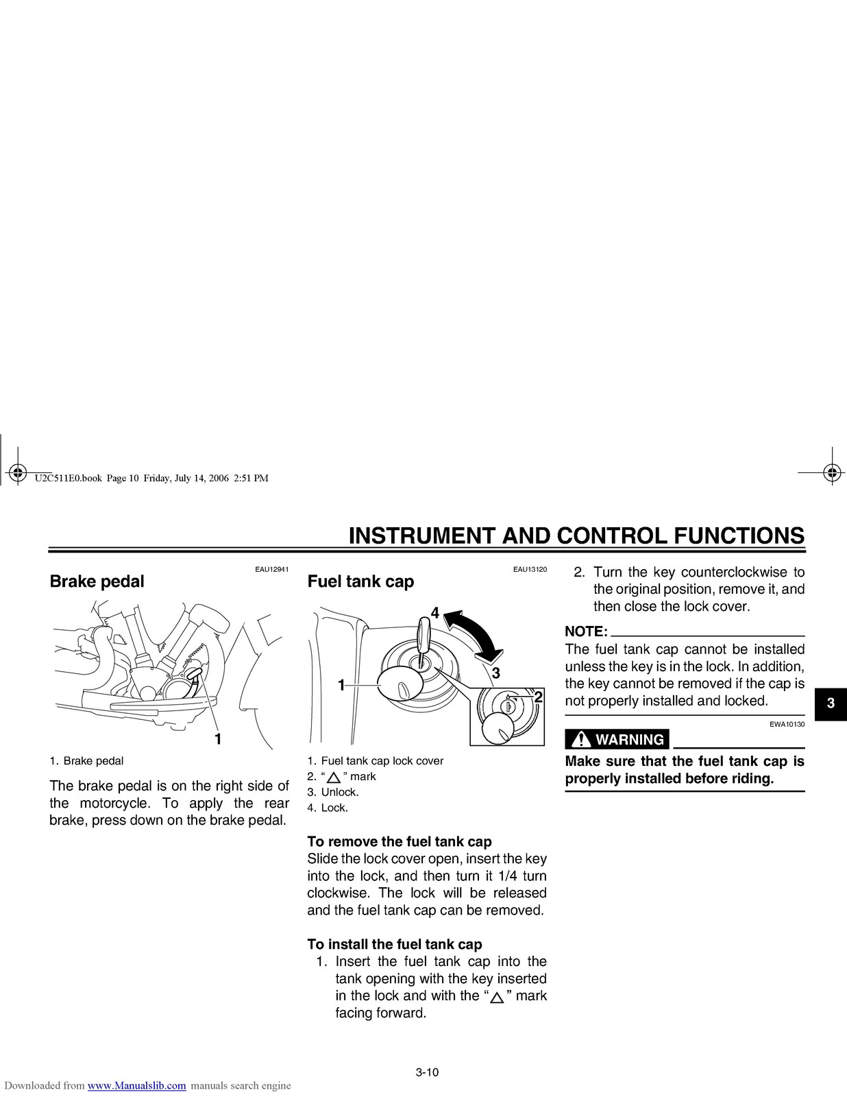 YAMAHA XV19CTSW XV19CTW XV19CTMW Owners Manual – STEEL WIRE BOUND – TOUGH COVERS