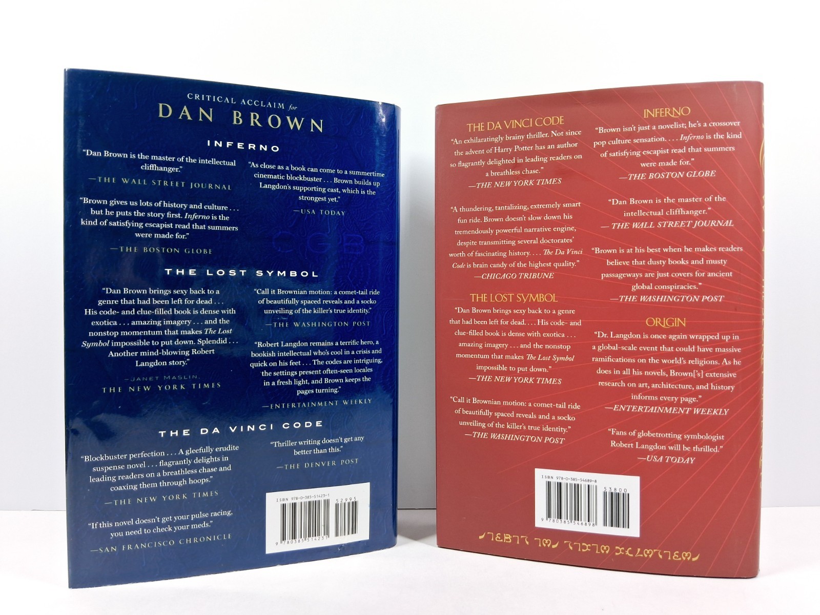 The Secret of Secrets & Origin Hardcover Dan Brown Lot Of Two (Robert Langdon)