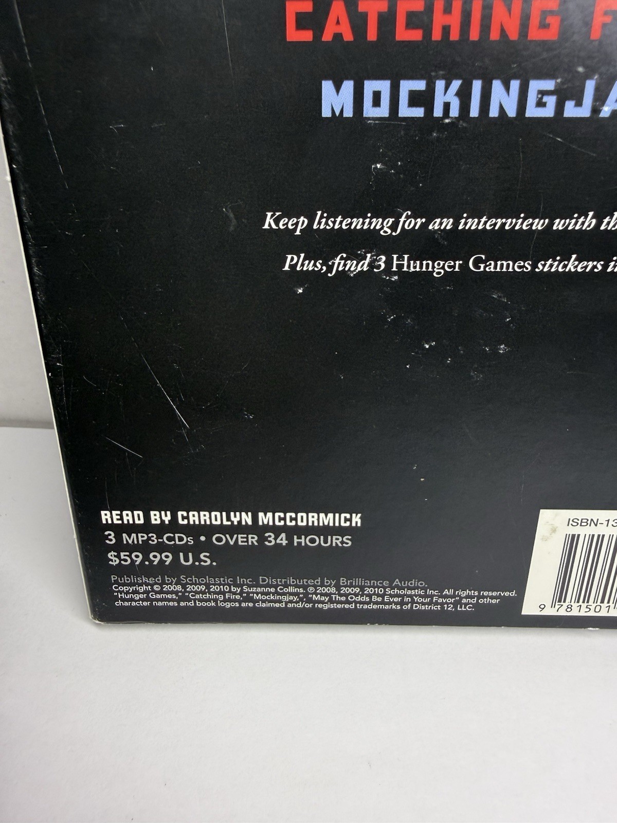 The Hunger Games Trilogy MP3 CDs Boxed Set & Stickers Suzanne Collins Audiobook
