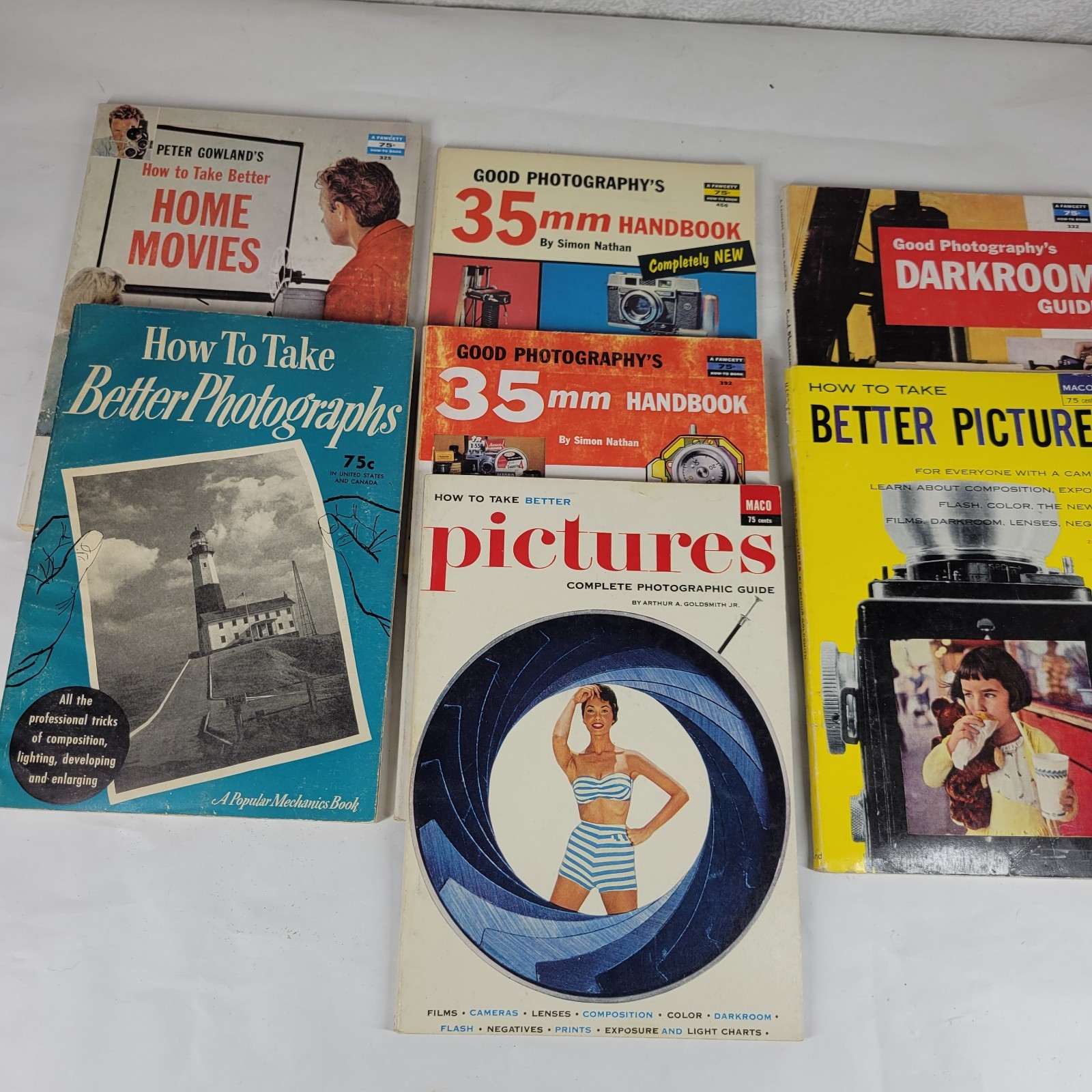 Vintage 1950s Photography Books Lot of 7 – Fawcett Popular Mechanics More