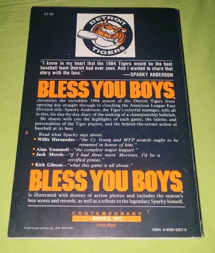 MLB Detroit Tigers Baseball Ernie Harwell Sparky Anderson Paperback Book Lot