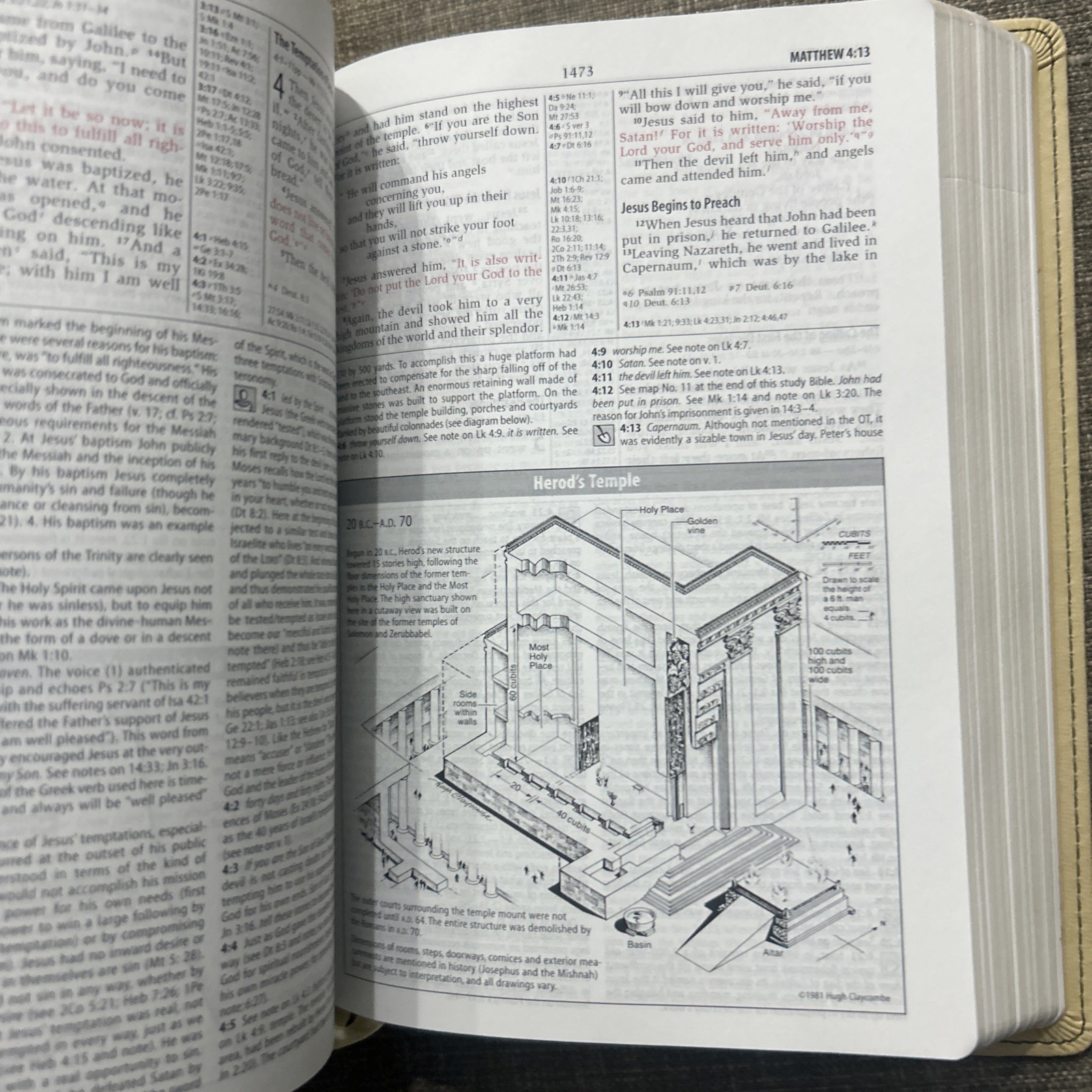 New King James NIV Study Bible Compact Zondervan Green Sand Faux Leather Bound