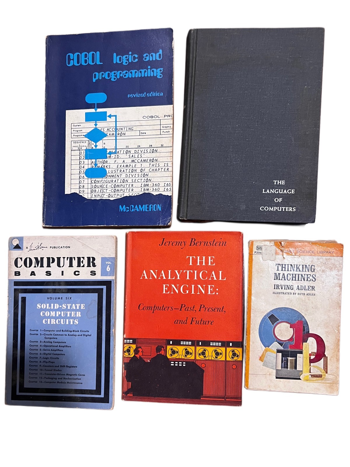 Vintage Computer Programming Book Lot COBOL Analytical Engine Computing 5 Books