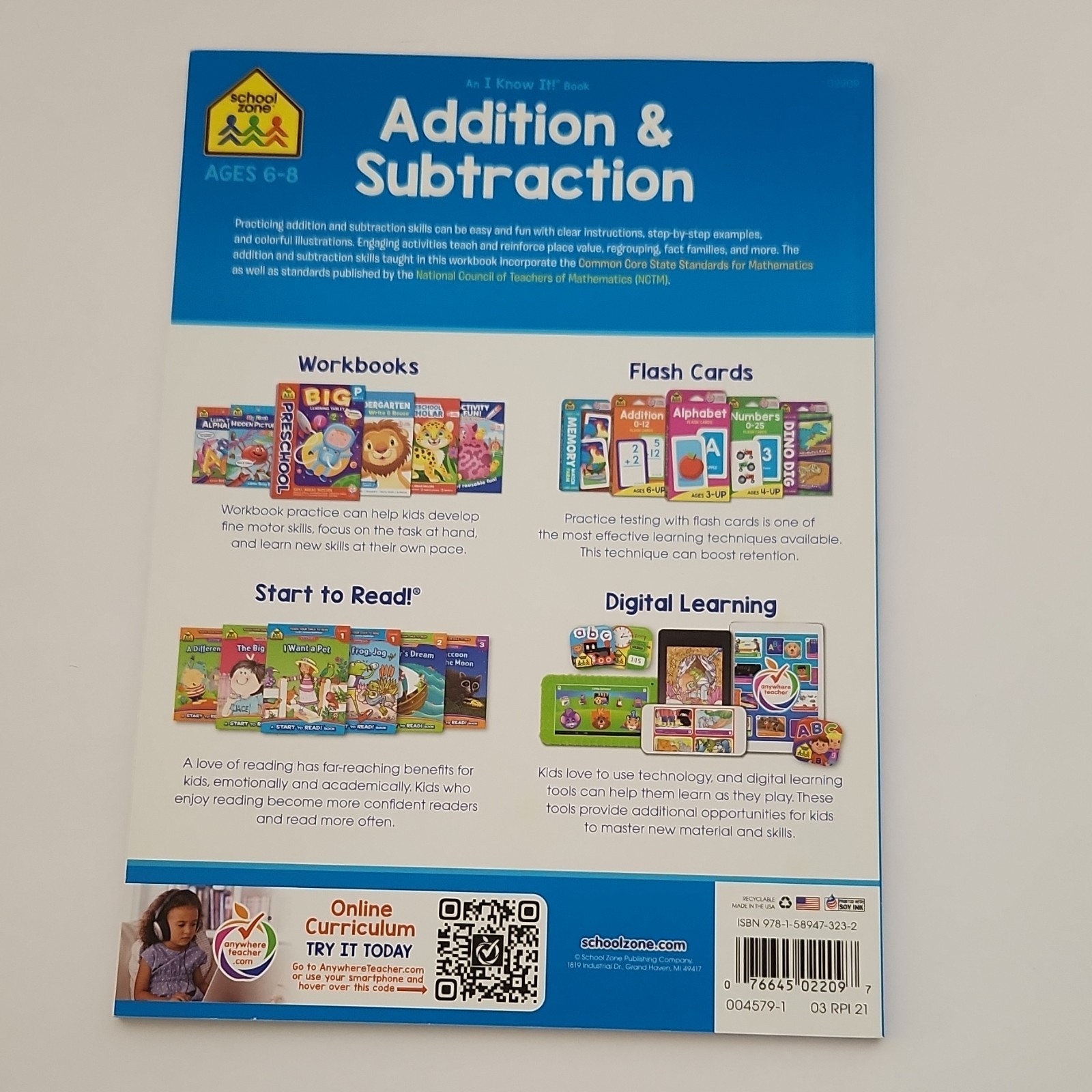 School Zone Addition & Subtraction by Staff (Paperback, Ages 6-8, Math)