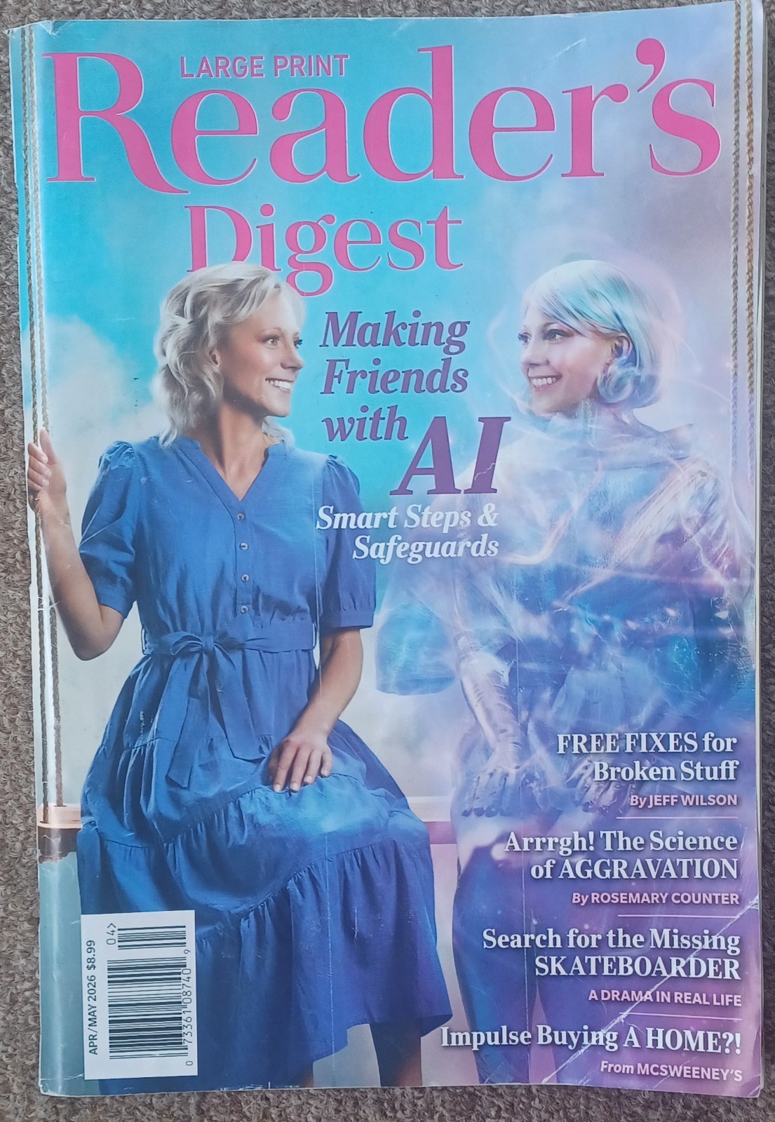 Reader’s Digest Large Print Magazine April May 2026 Making Friends with AI